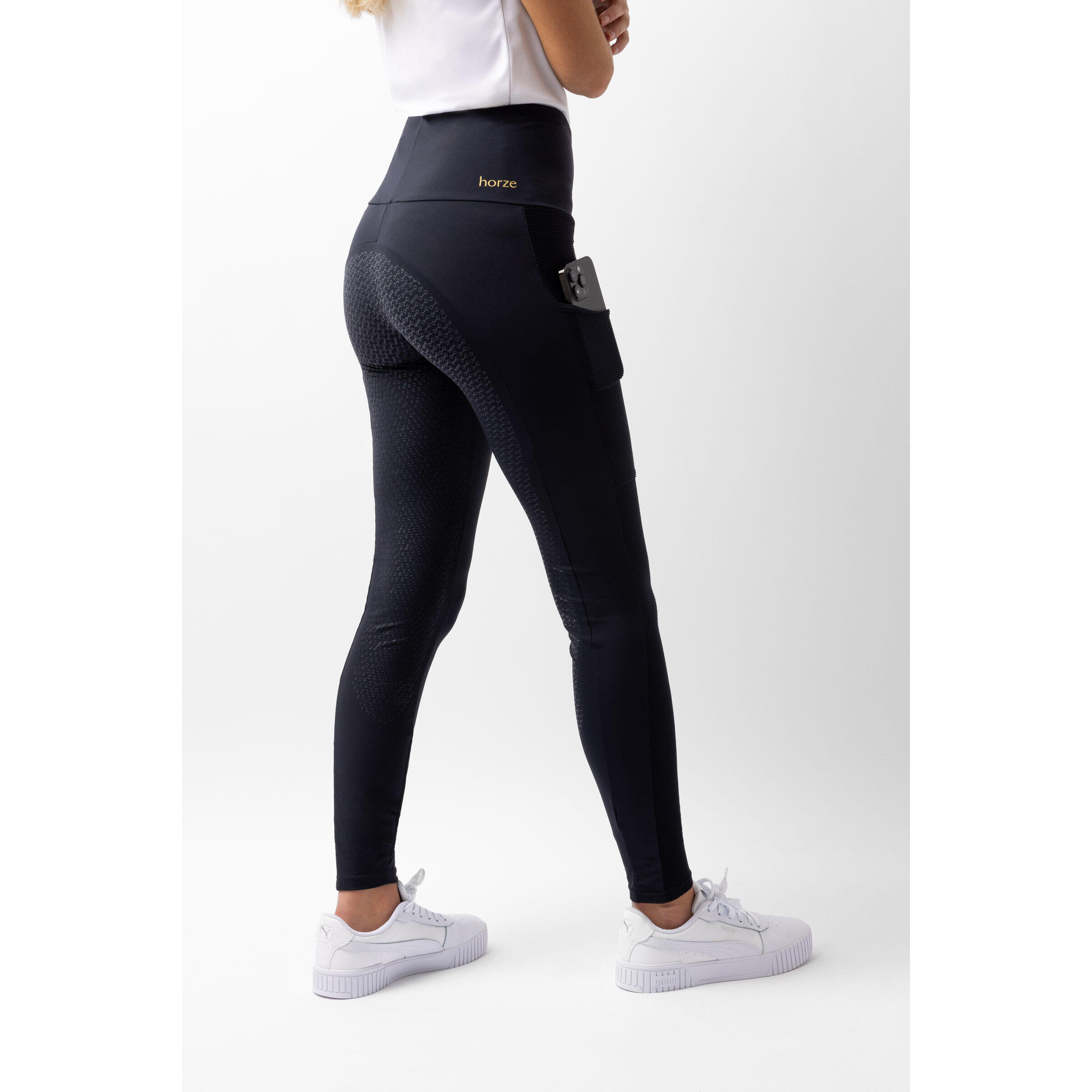 Leggings abbigliamento funzionale da equitazione full grip per donna Horze Mathi 3/7