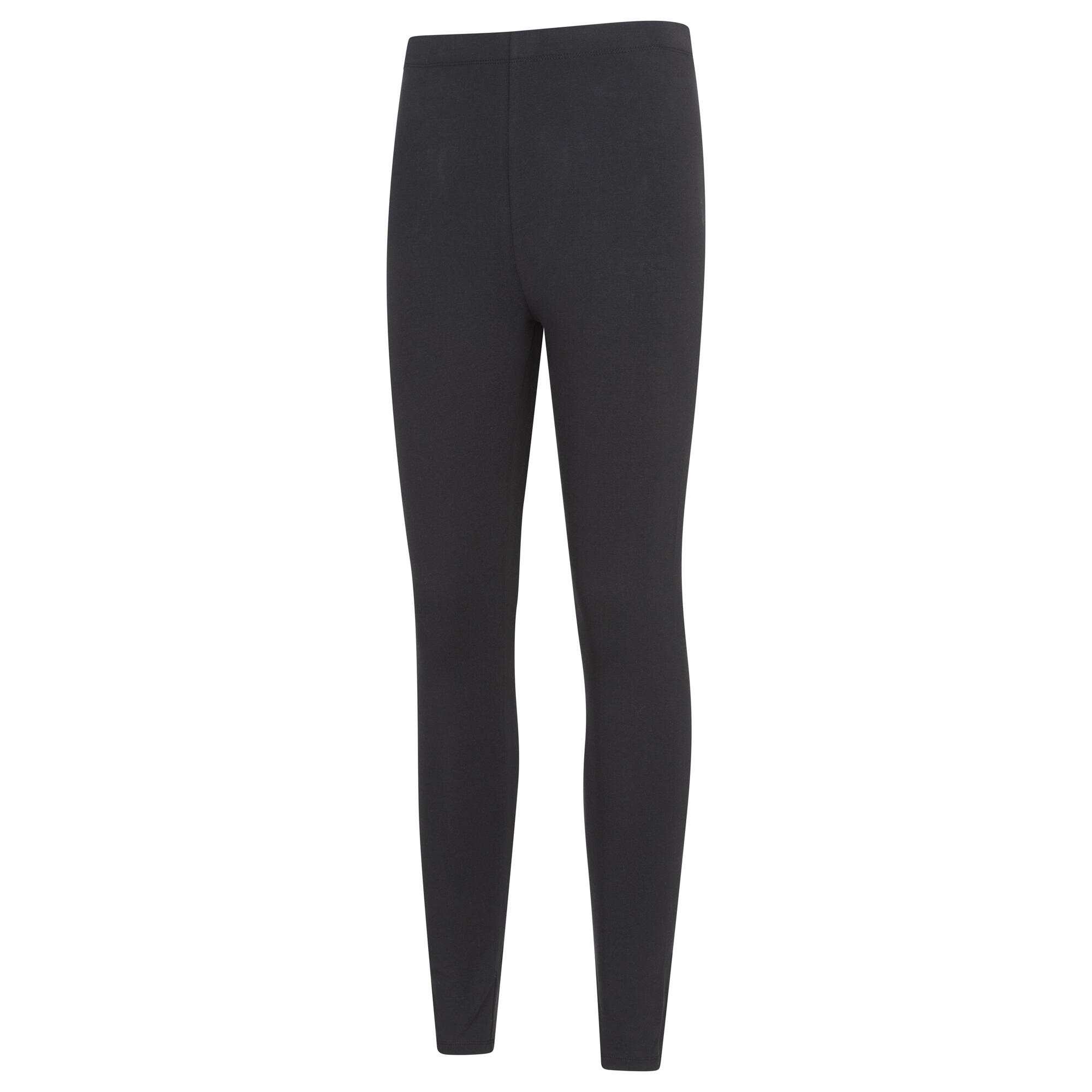 Womens/Ladies Cotton Blend Midweight Leggings (Pack of 2) (Black) 3/3