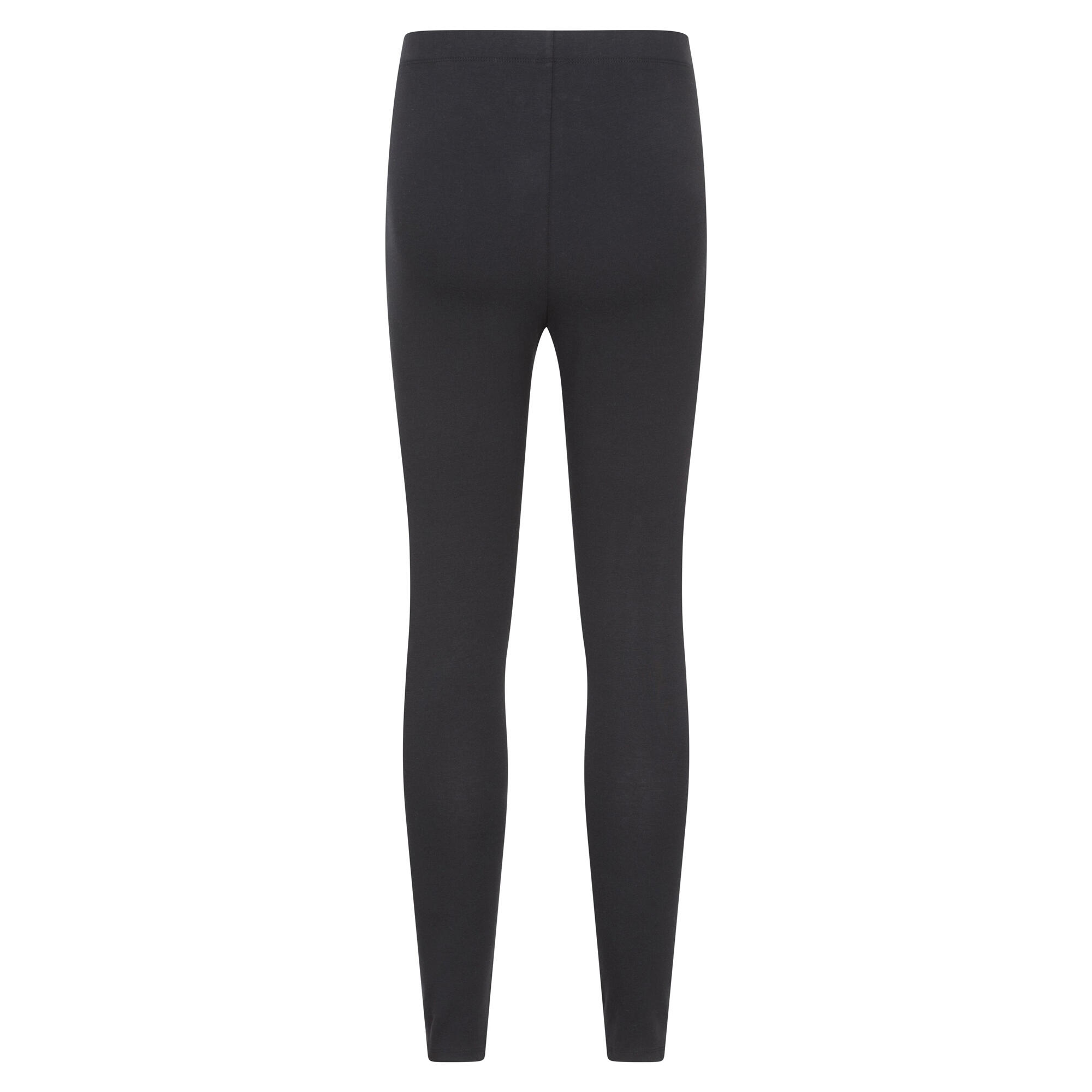 Womens/Ladies Cotton Blend Midweight Leggings (Pack of 2) (Black) 2/3