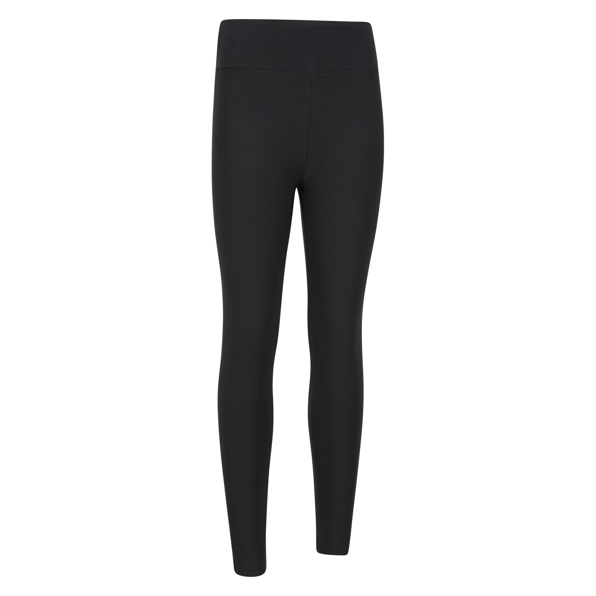 Womens/Ladies Borg Lined Thermal Leggings (Black) 3/4