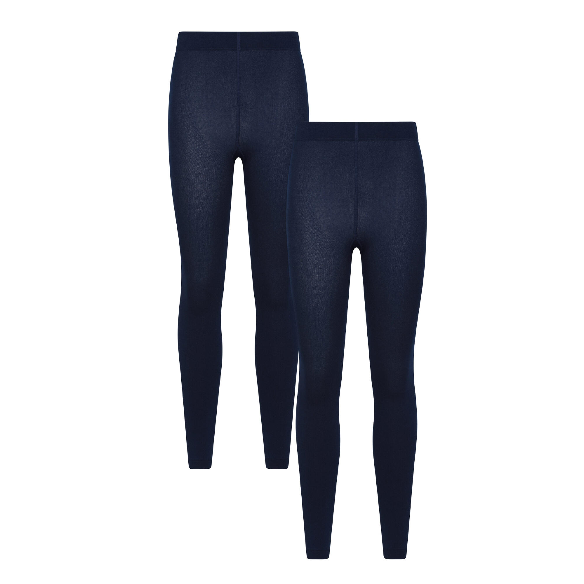 MOUNTAIN WAREHOUSE Womens/Ladies Brushed Isotherm Thermal Leggings (Pack of 2) (Navy)