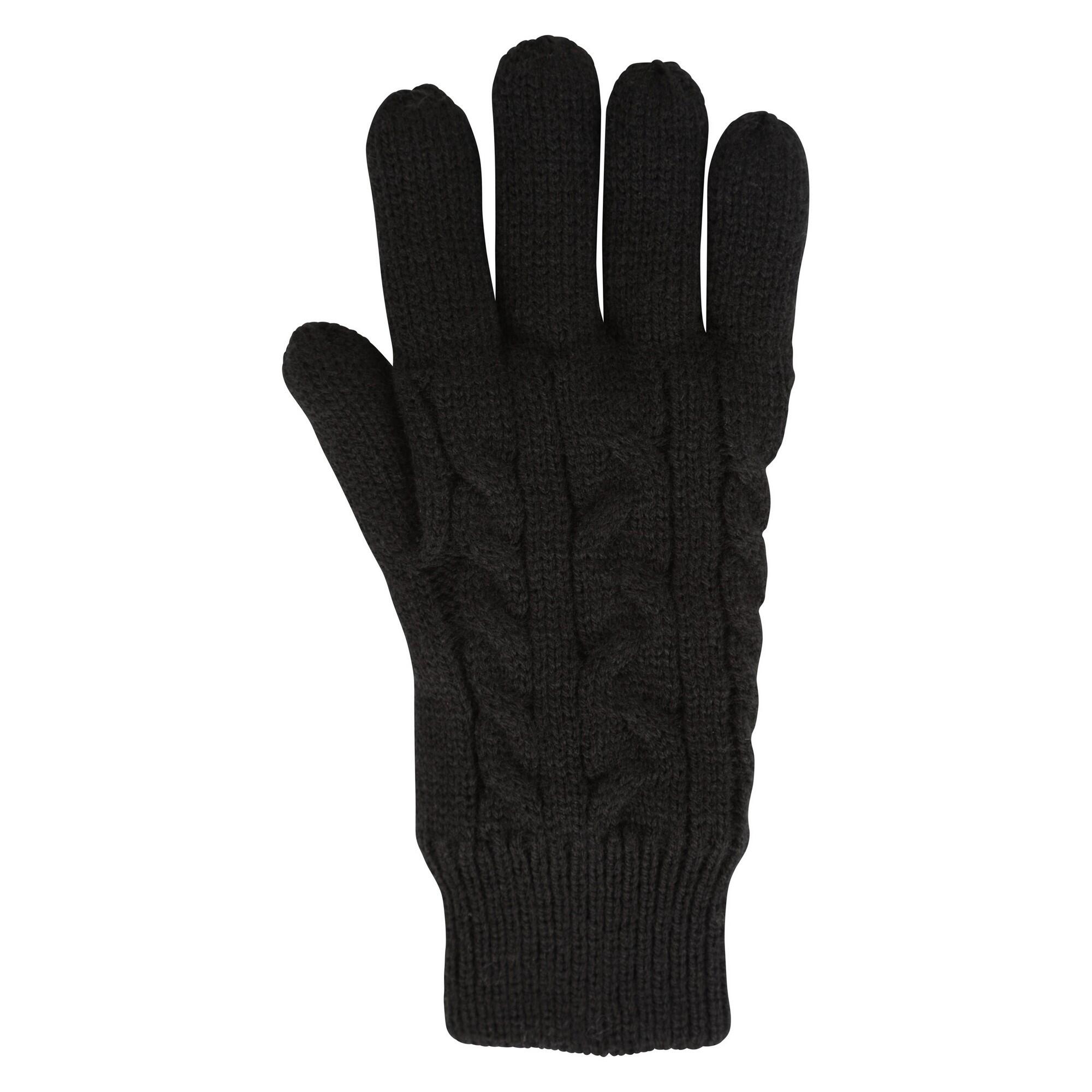 Handschuhe, Plsch Isotherm Damen Schwarz | Decathlon