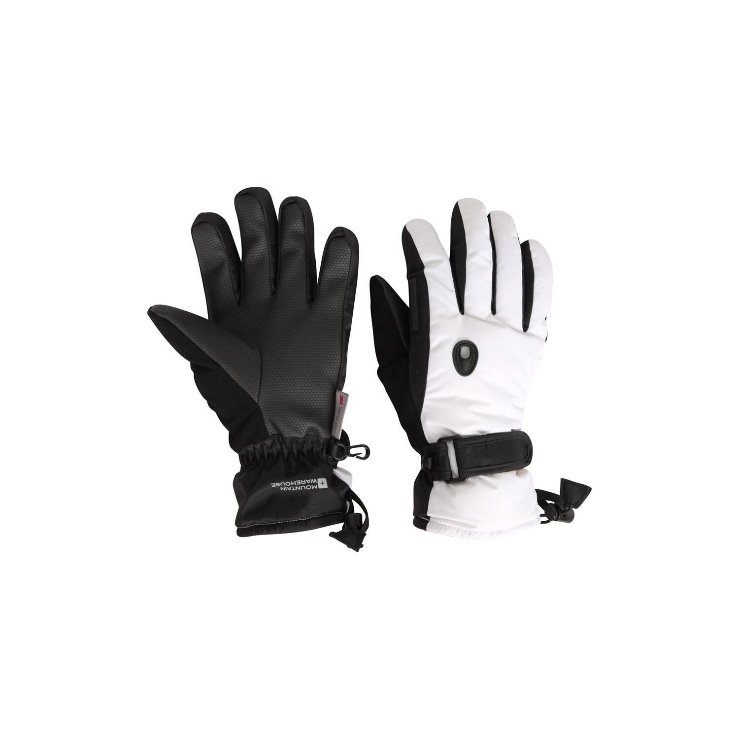 Womens/Ladies Extreme Waterproof Ski Gloves (White) 3/4