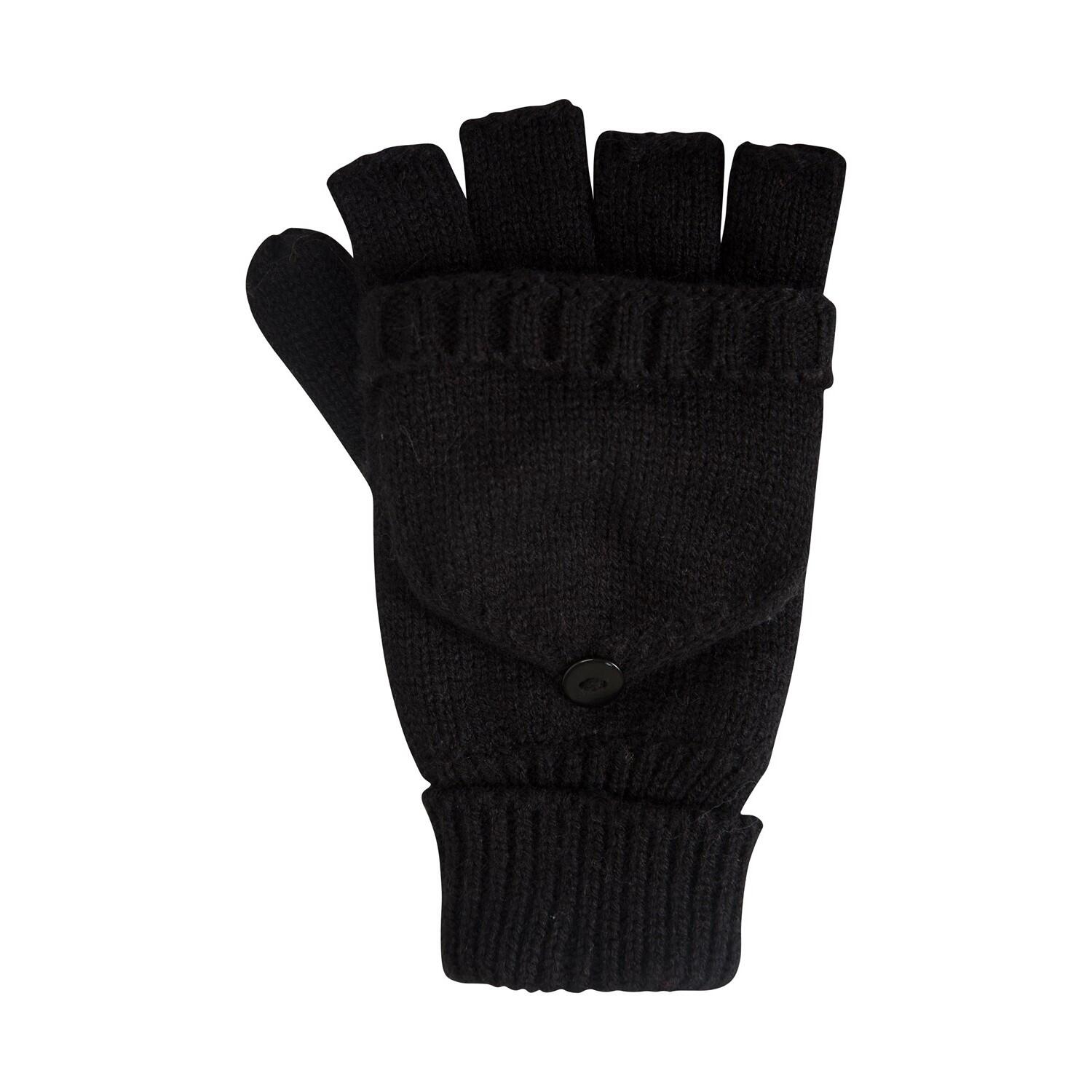 MOUNTAIN WAREHOUSE Womens/Ladies Fingerless Knitted Mittens (Black)