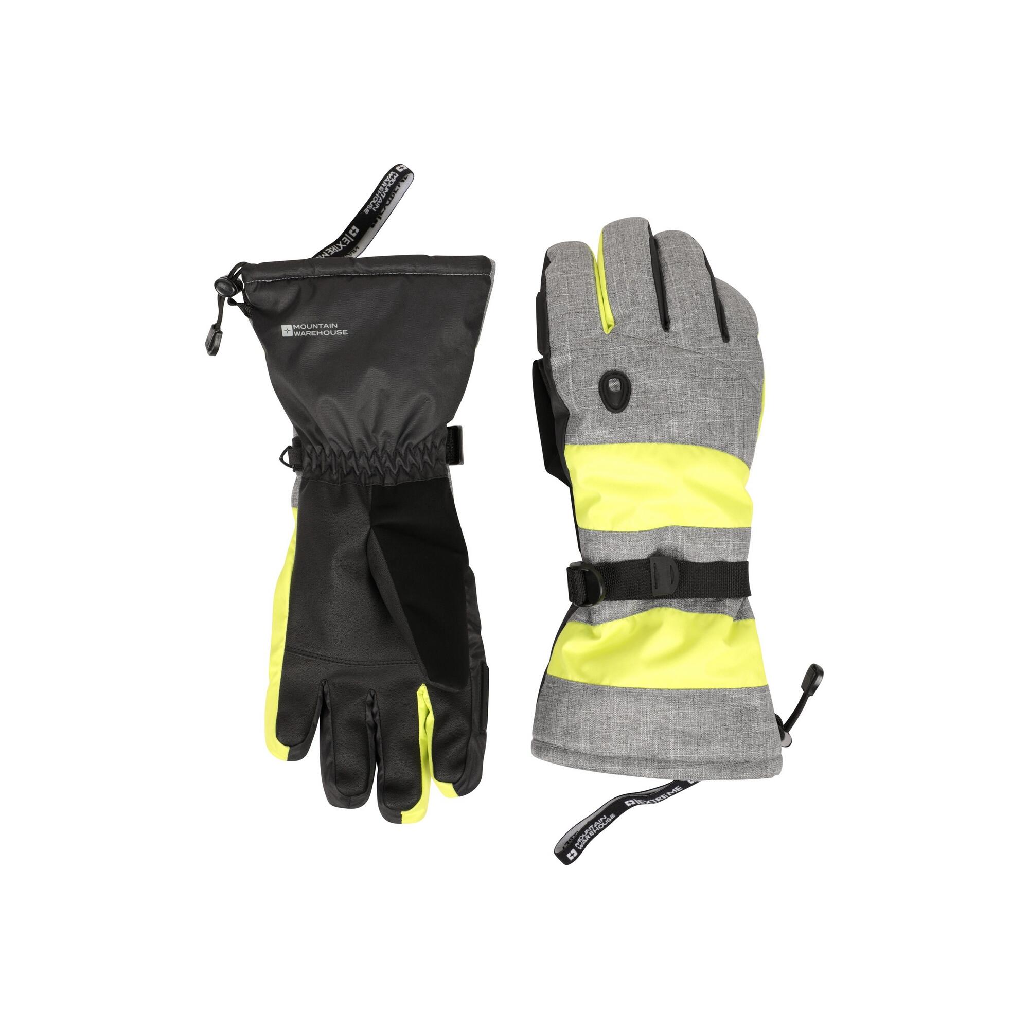 Mens Summit Extreme Ski Gloves (Yellow/Grey/Black) 3/4