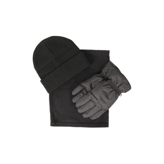 Ensemble Chapeau, Gants Et Écharpe Femme (Noir)
