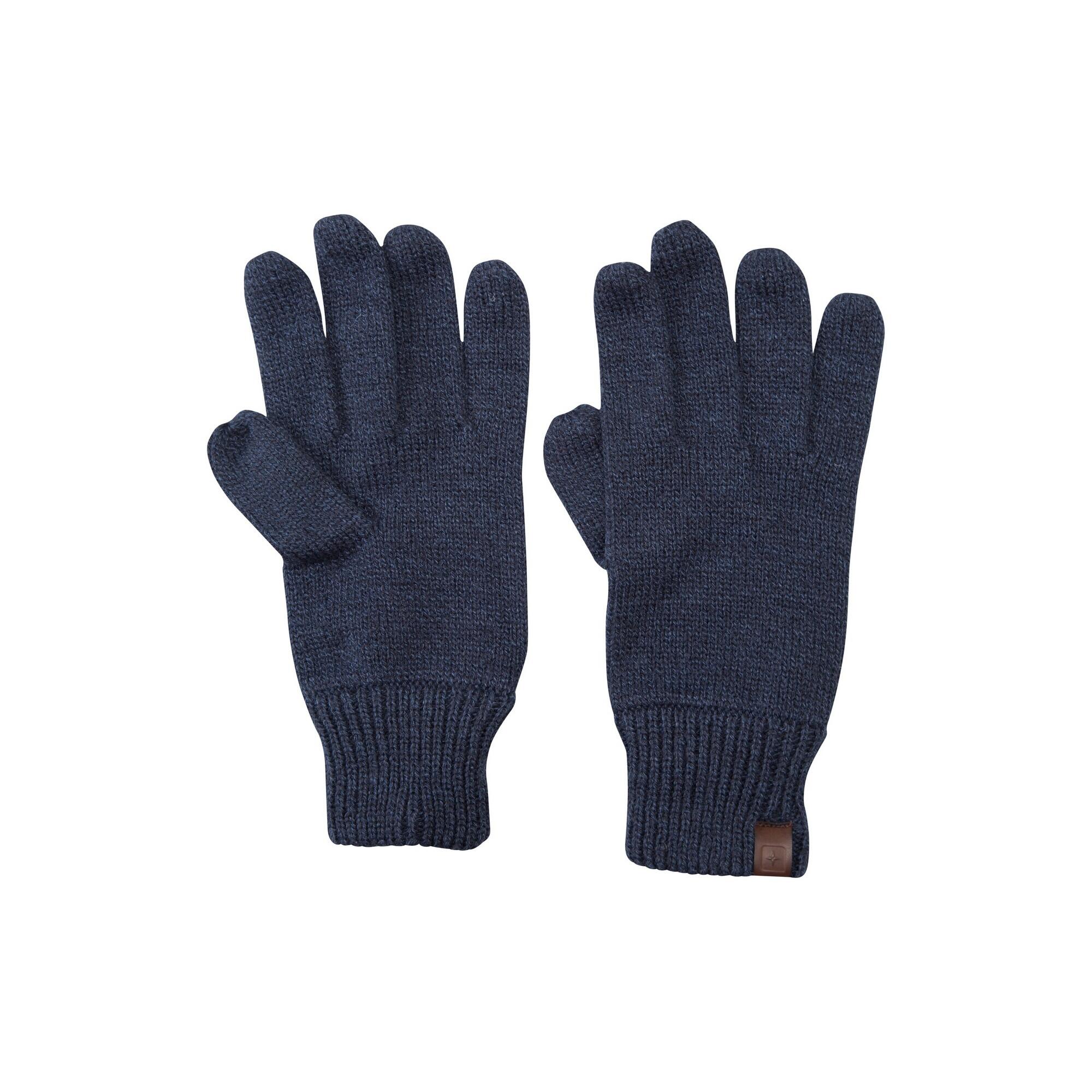 Mens Compass Knitted Gloves (Navy) 3/3