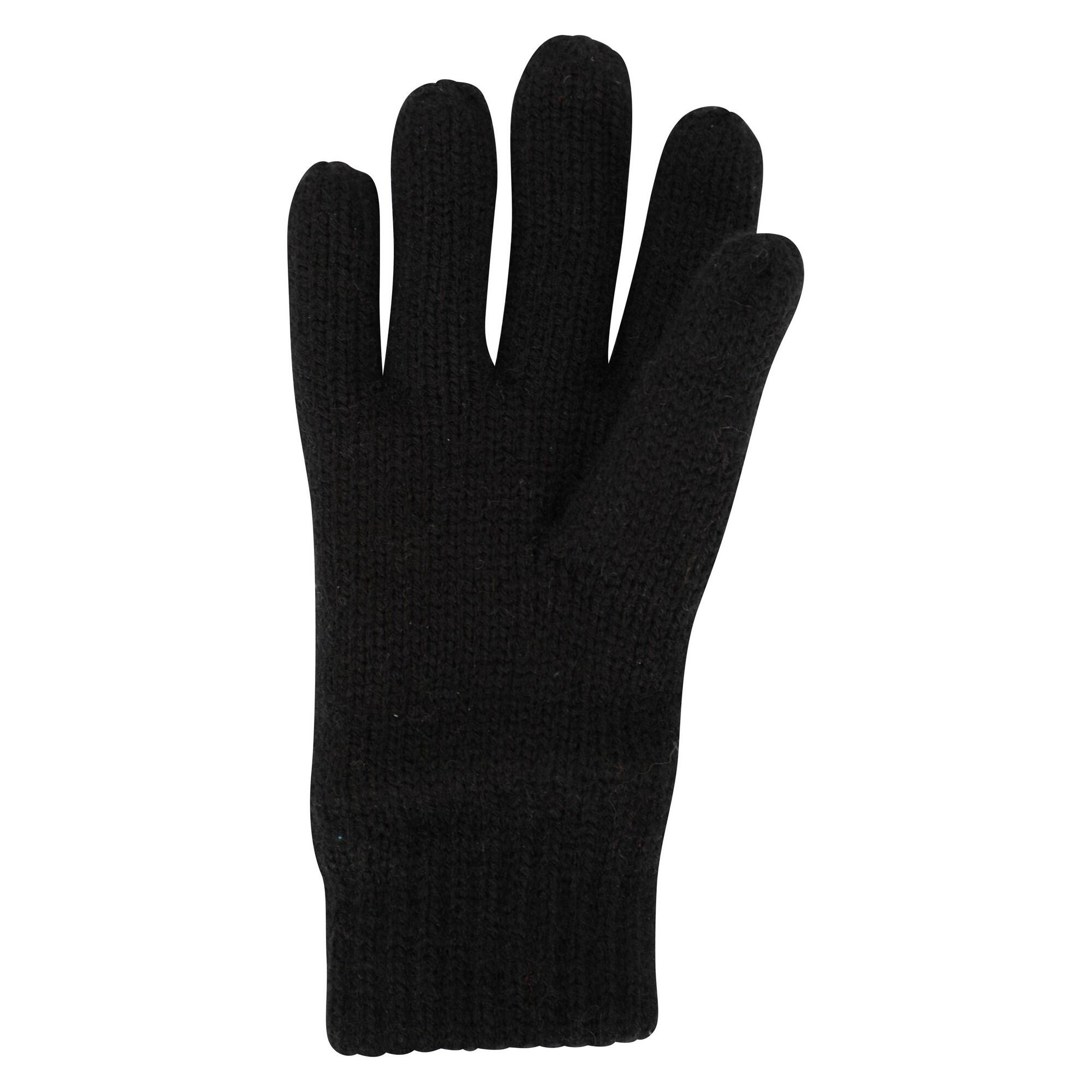 Childrens/Kids Thermal Thinsulate Knitted Gloves (Black) 2/4