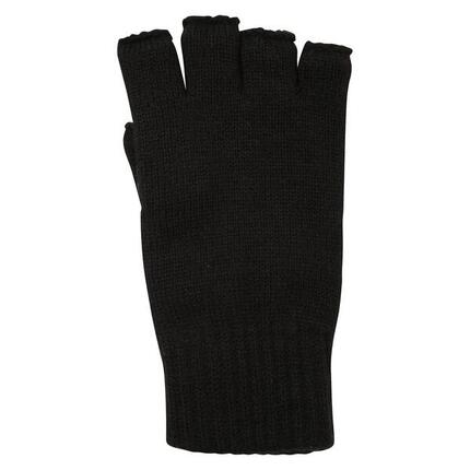 HerrenDamen Unisex Fingerlose Handschuhe, Jerseyware Damen und Herren Schwarz