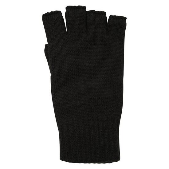 HerrenDamen Unisex Fingerlose Handschuhe, Jerseyware Damen und Herren Schwarz