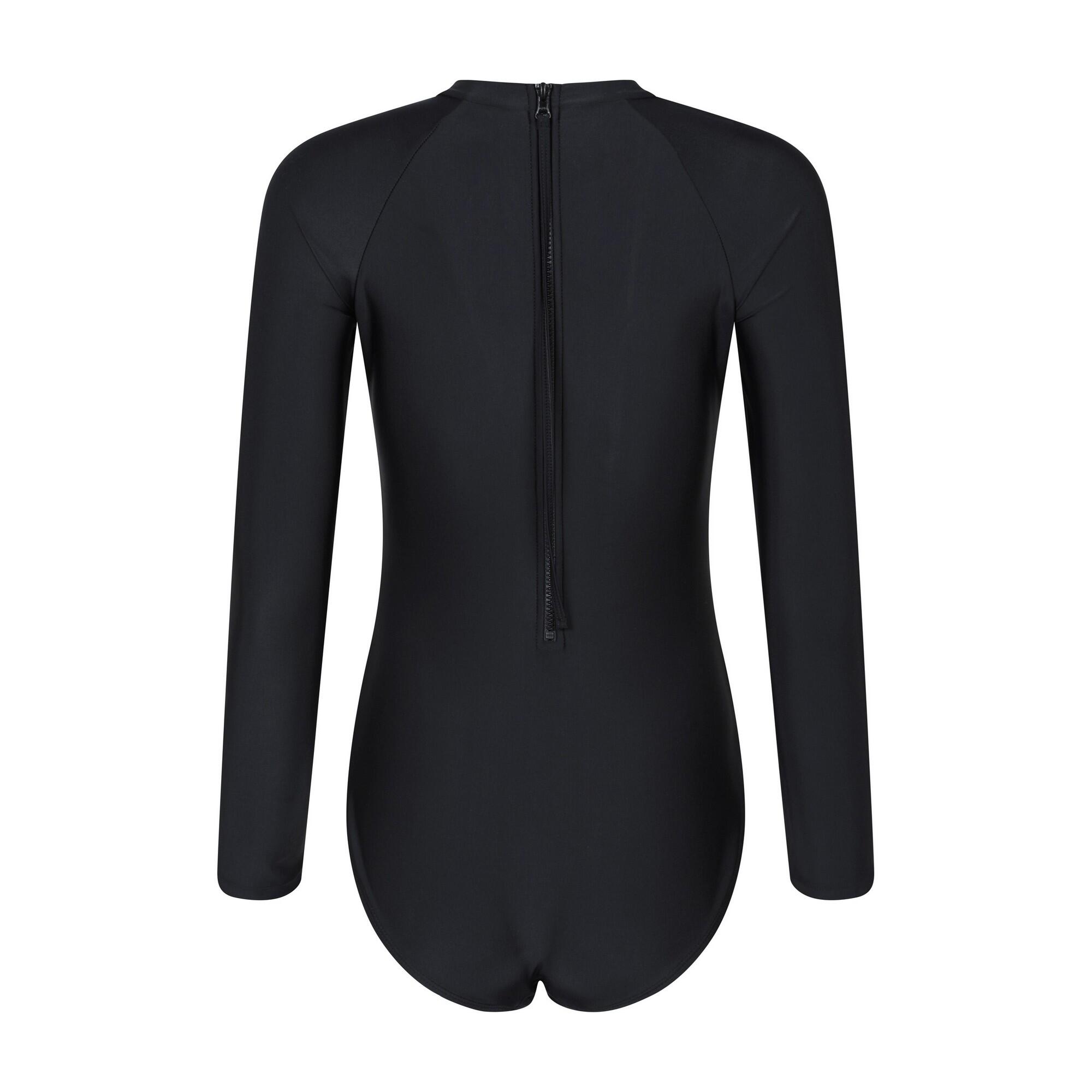 "Sydney" Badeanzug für Langärmlig Damen Schwarz 2/4