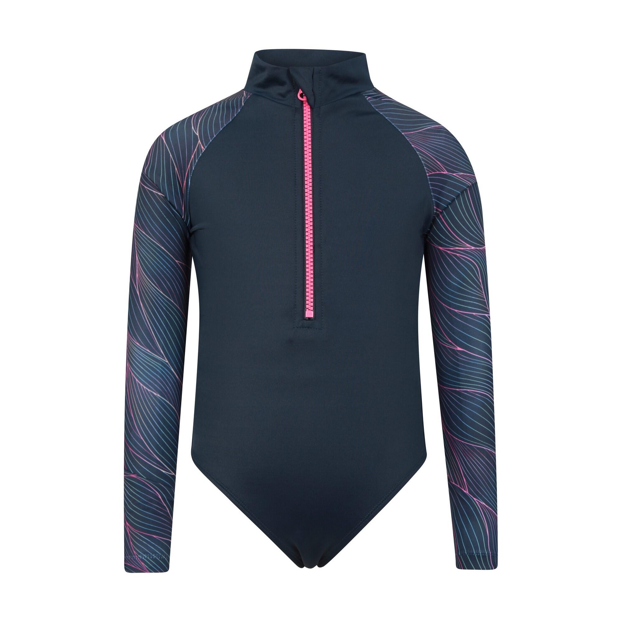 MOUNTAIN WAREHOUSE Costume Da Bagno Rash Guard Linee Ragazze Mountain Warehouse Mira Blu Navy