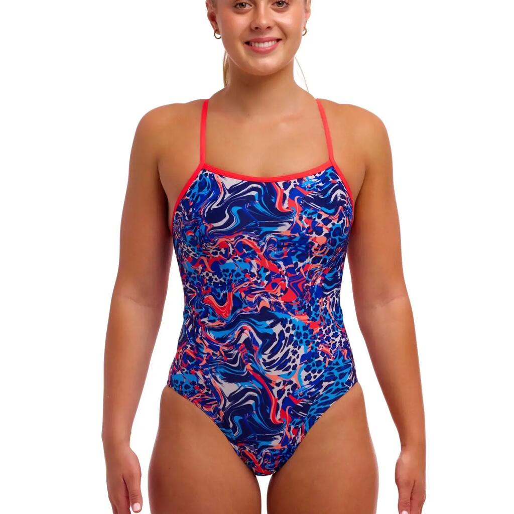 Funkita Mad Cat Swim Secure (Period Proof) Swimsuit - Blues/Black