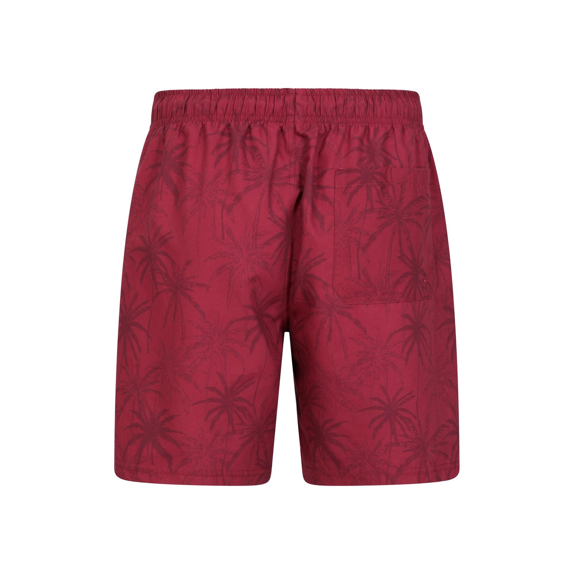 Costume Da Bagno A Pantaloncino Foglia Di Palma Uomo Mountain Warehouse Borgogna 2/3