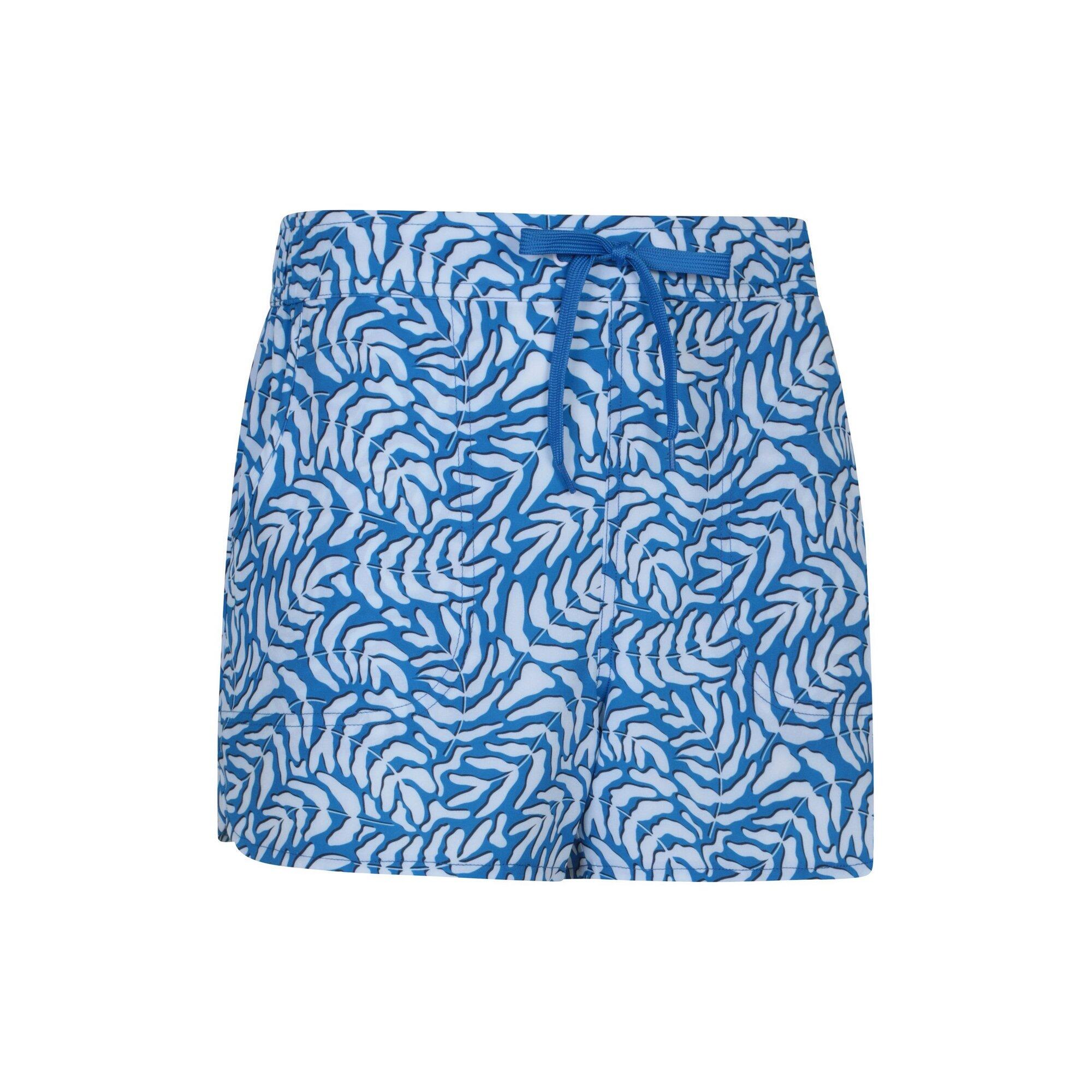 Womens/Ladies Patterned Stretch Boardshorts (Blue) 3/4