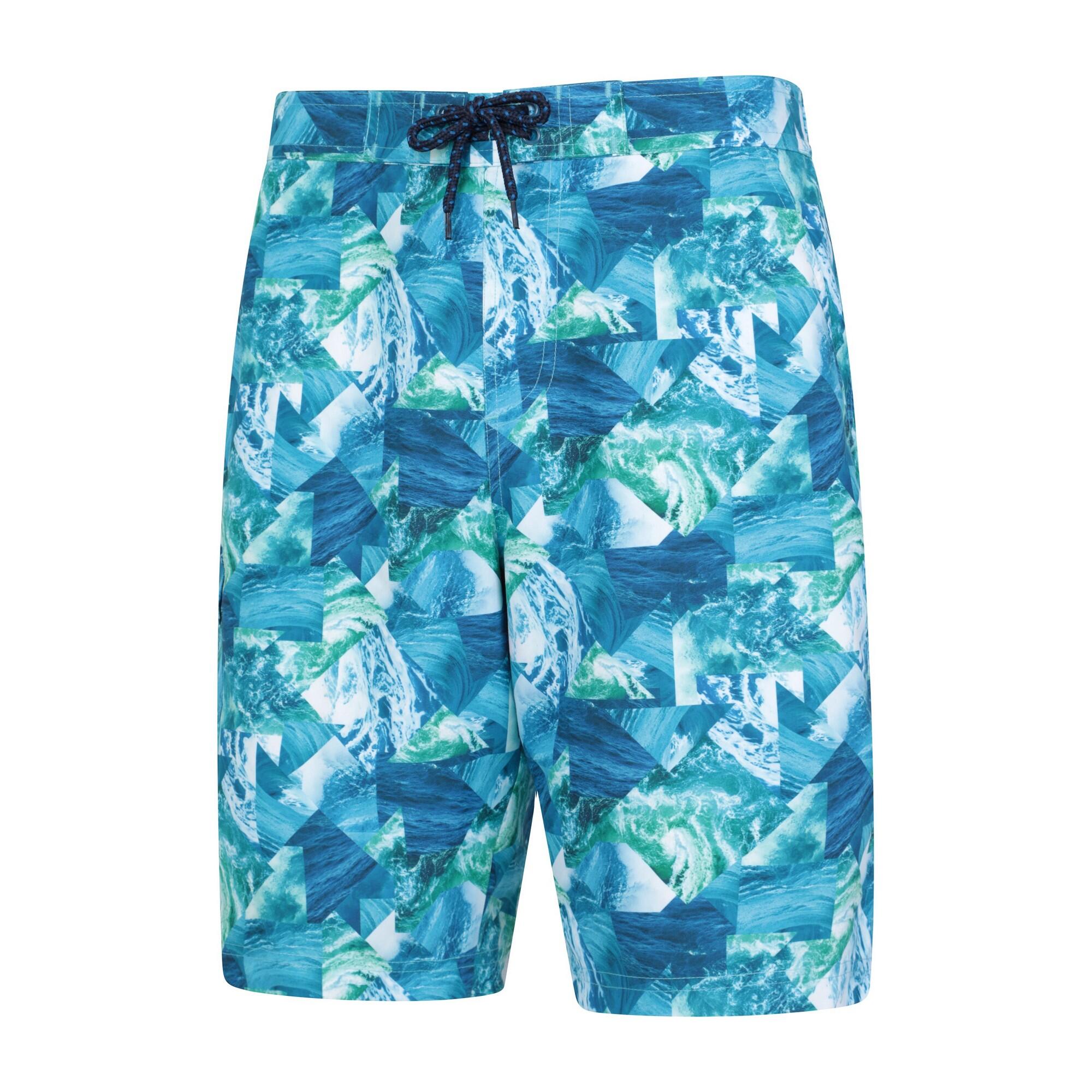 Mens Ocean Patterned Boardshorts (Teal) 3/4