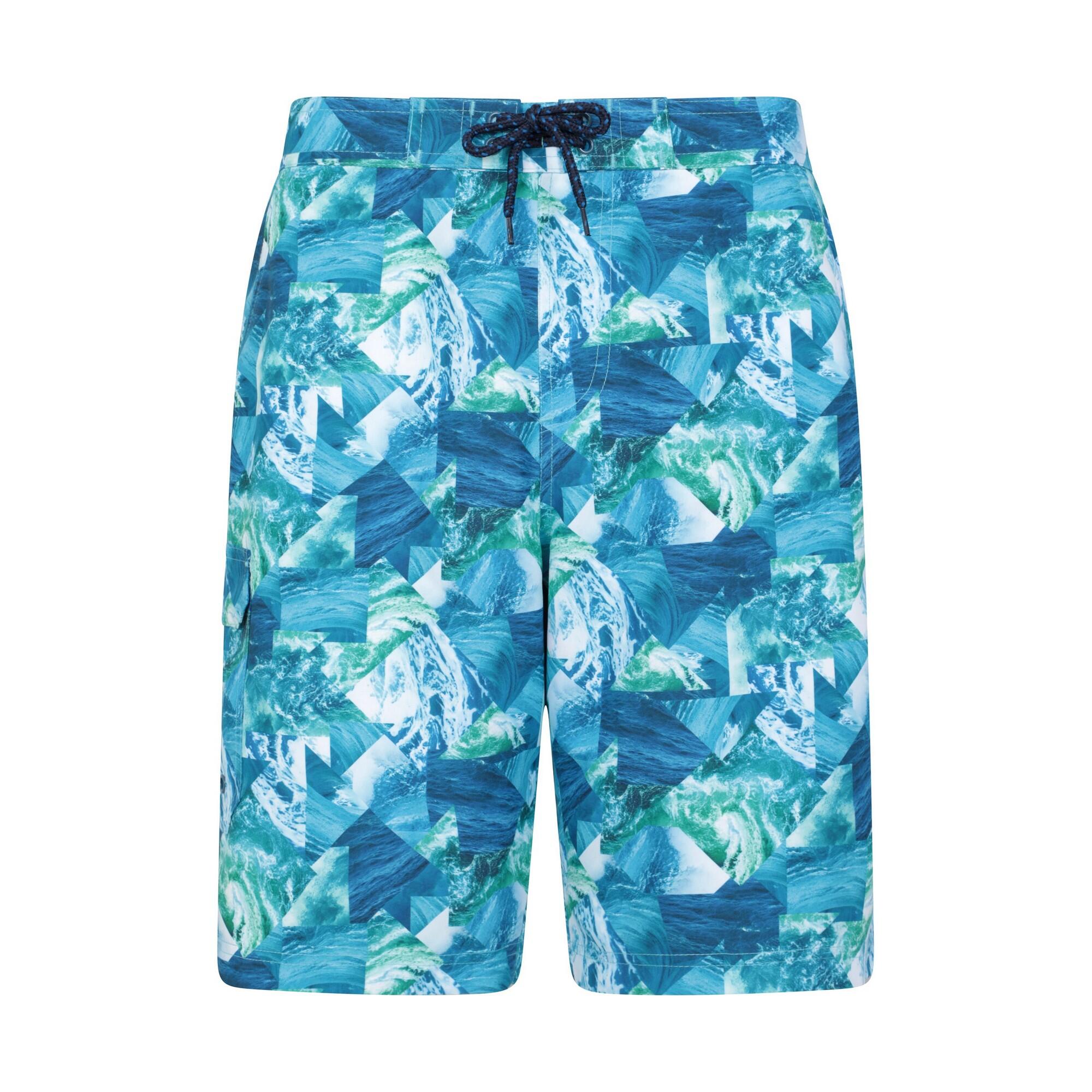 MOUNTAIN WAREHOUSE Mens Ocean Patterned Boardshorts (Teal)