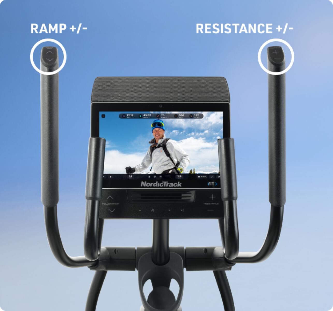 Vélo elliptique AirGlide 14i / Rampe inclinable motorisée 3/7