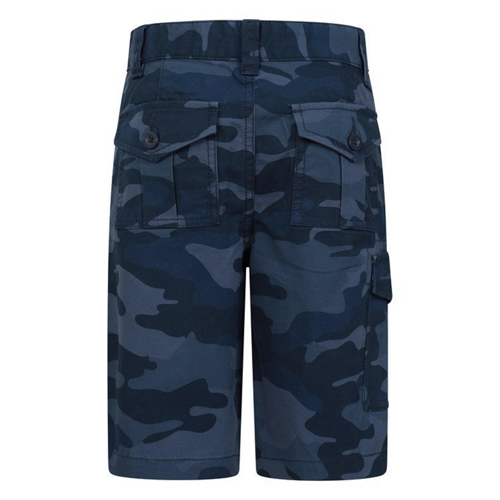 Childrens/Kids Camo Cargo Shorts (Navy) 2/4