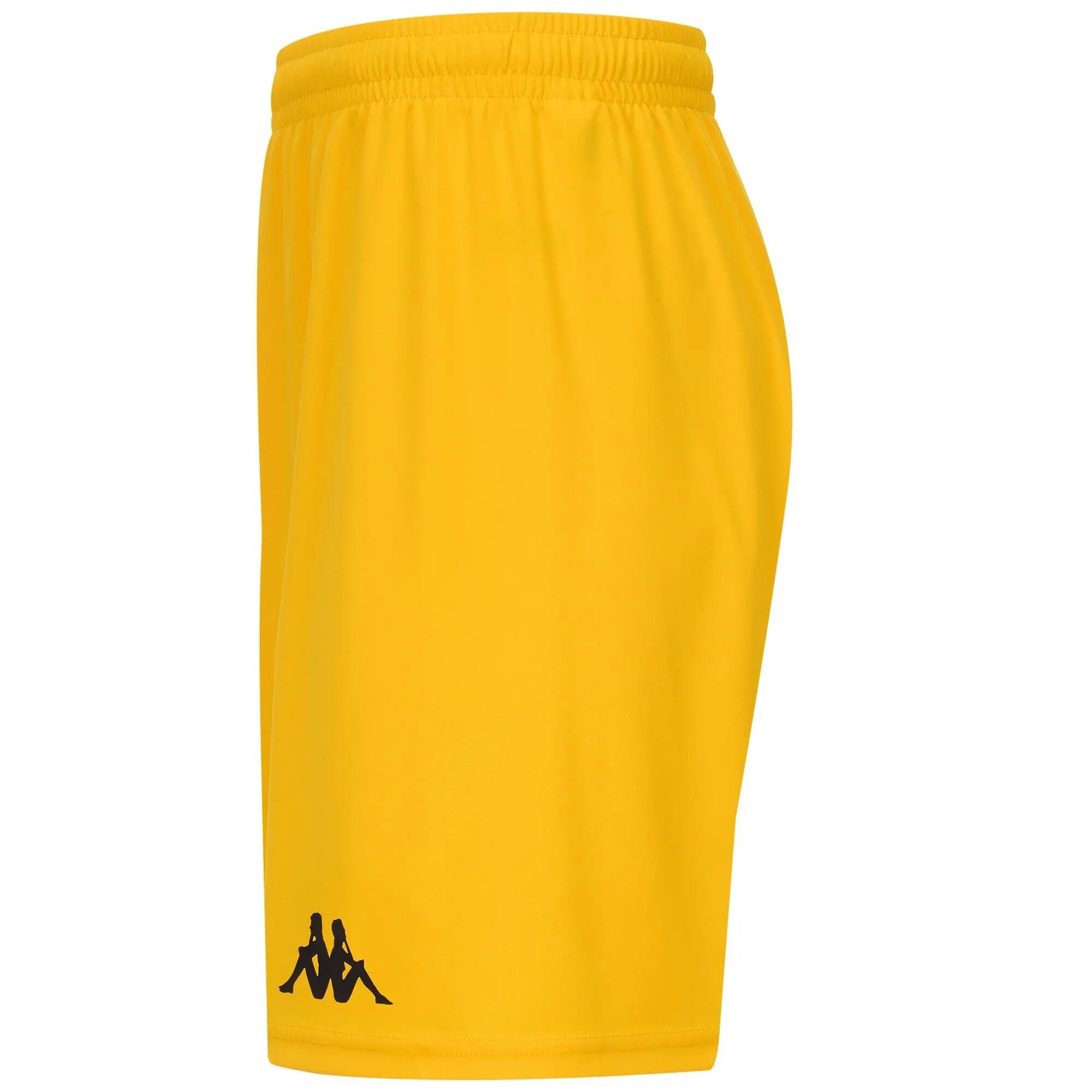 Pantalones cortos Kappa de fútbol para niño en poliéster amarillo 2/4