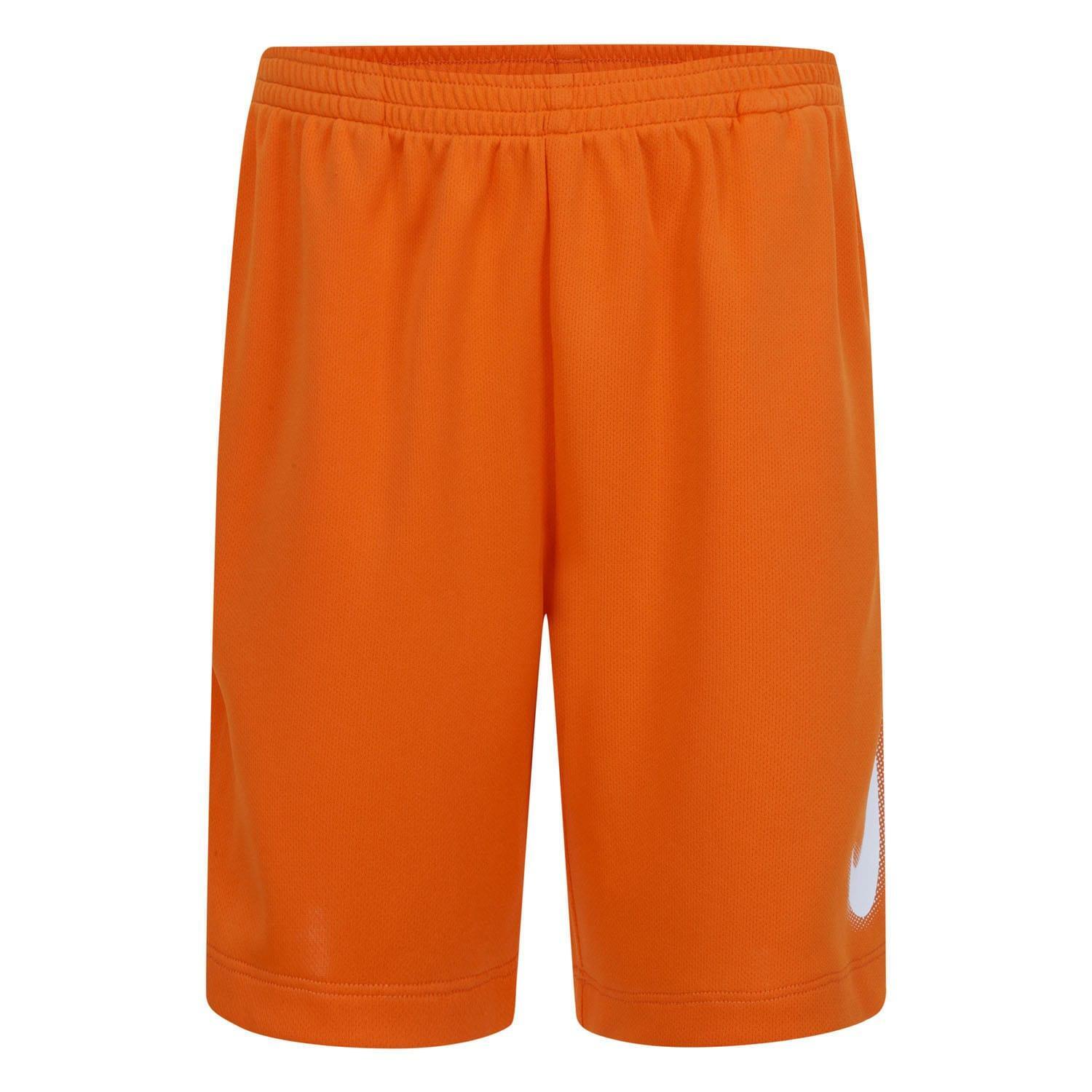 NIKE Childrens/Kids DriFIT Logo Shorts (Orange/White)