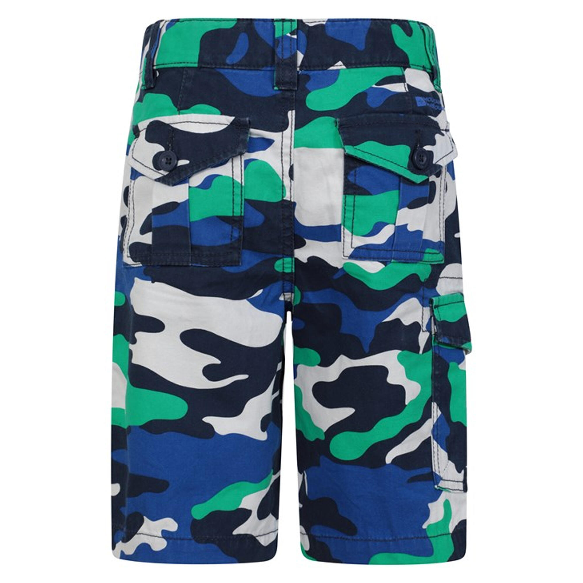 Childrens/Kids Camo Cargo Shorts (Bright Blue) 2/4