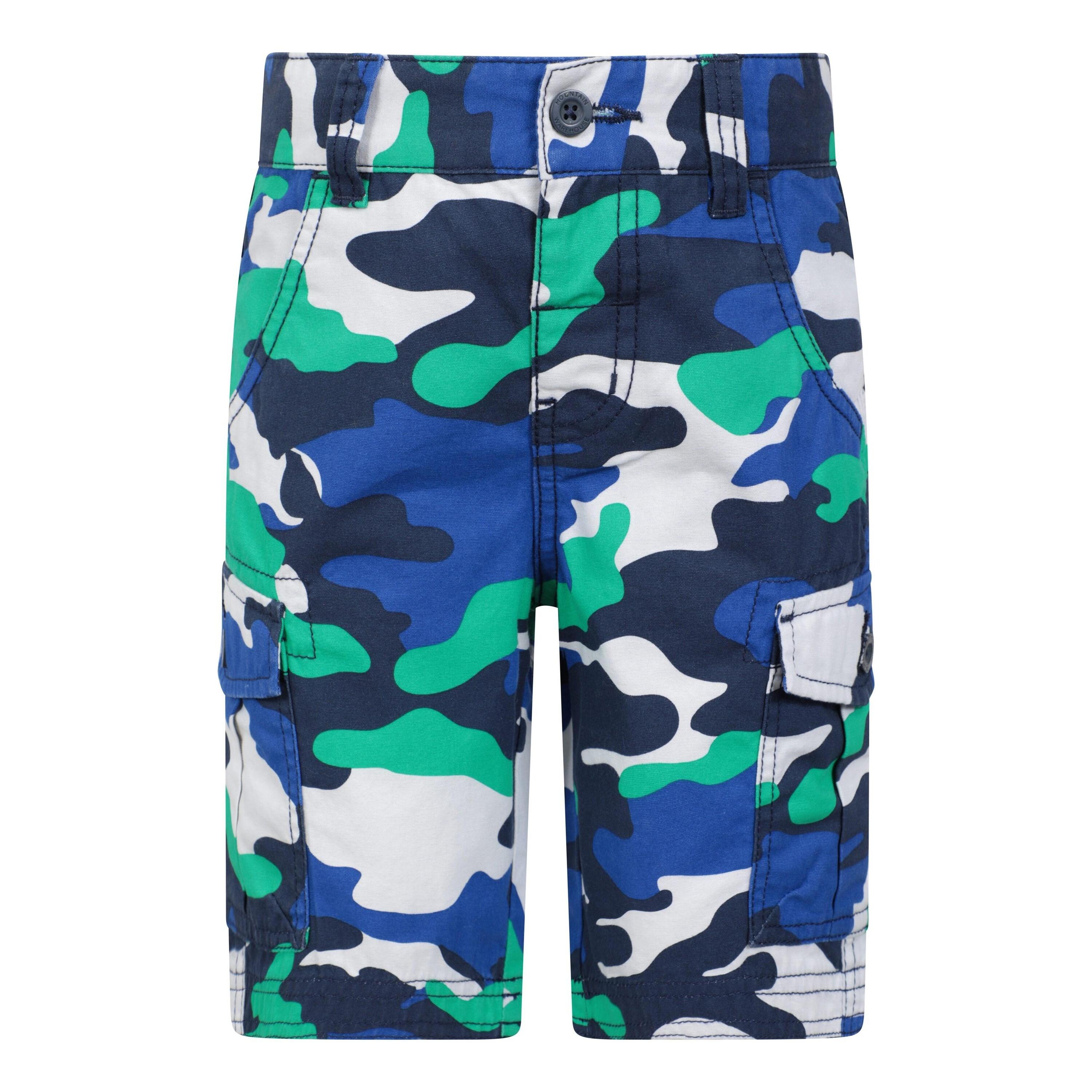MOUNTAIN WAREHOUSE Childrens/Kids Camo Cargo Shorts (Bright Blue)