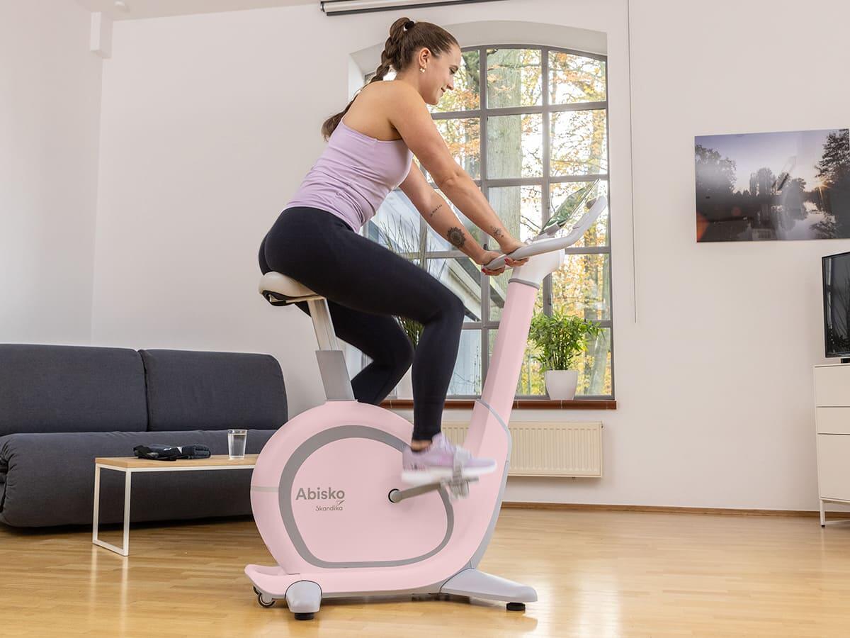 Vélo appartement ergomètre Abisko - Réglages auto selle et guidon - connecté 5/9