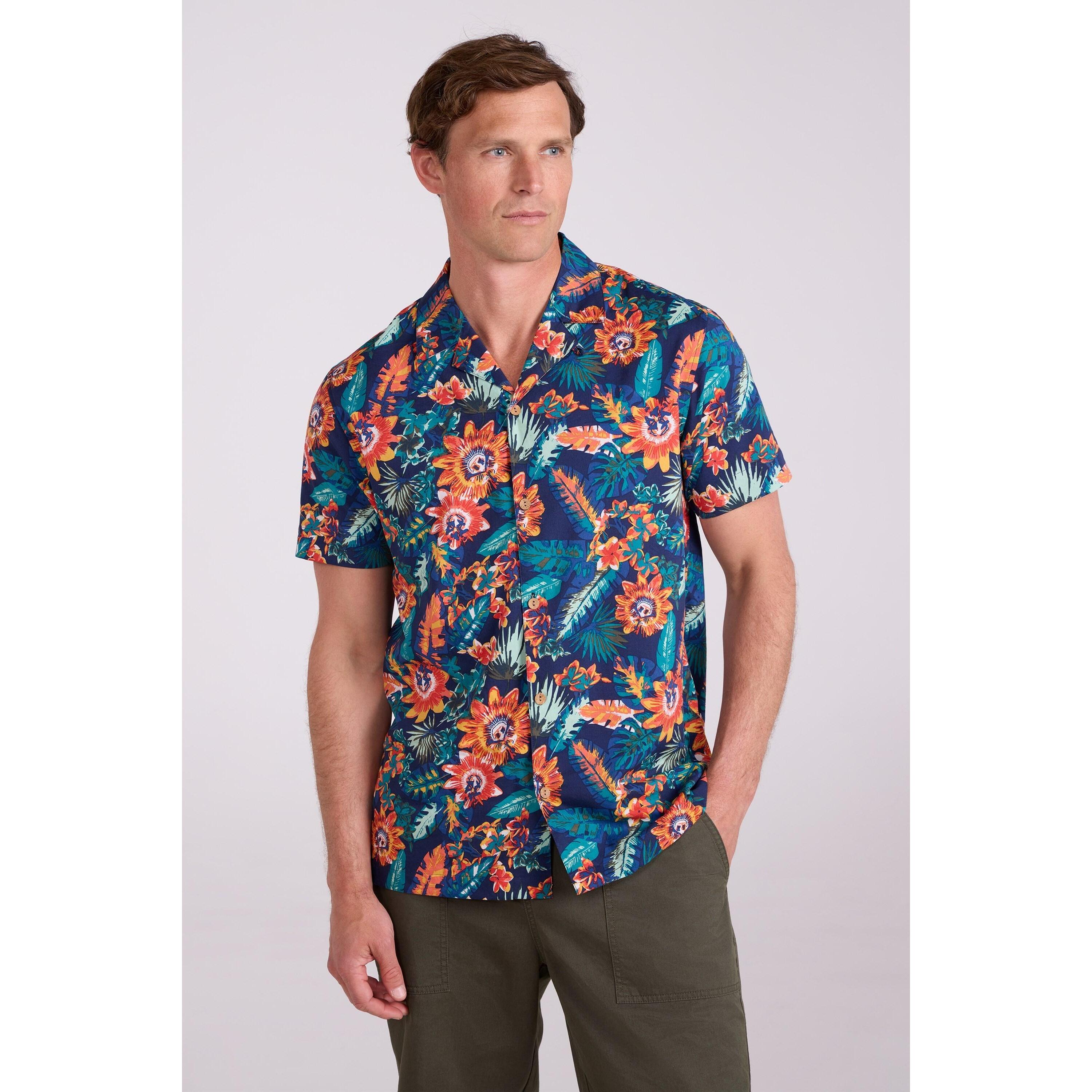 MOUNTAIN WAREHOUSE Camicia Spiaggia Foglia Di Palma Uomo Mountain Warehouse Blu Acceso