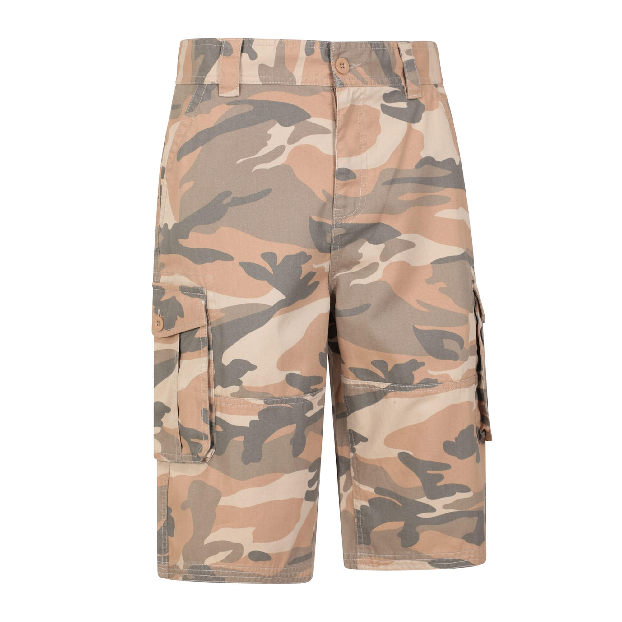 Mens Camo Cargo Shorts (Brown) 3/4