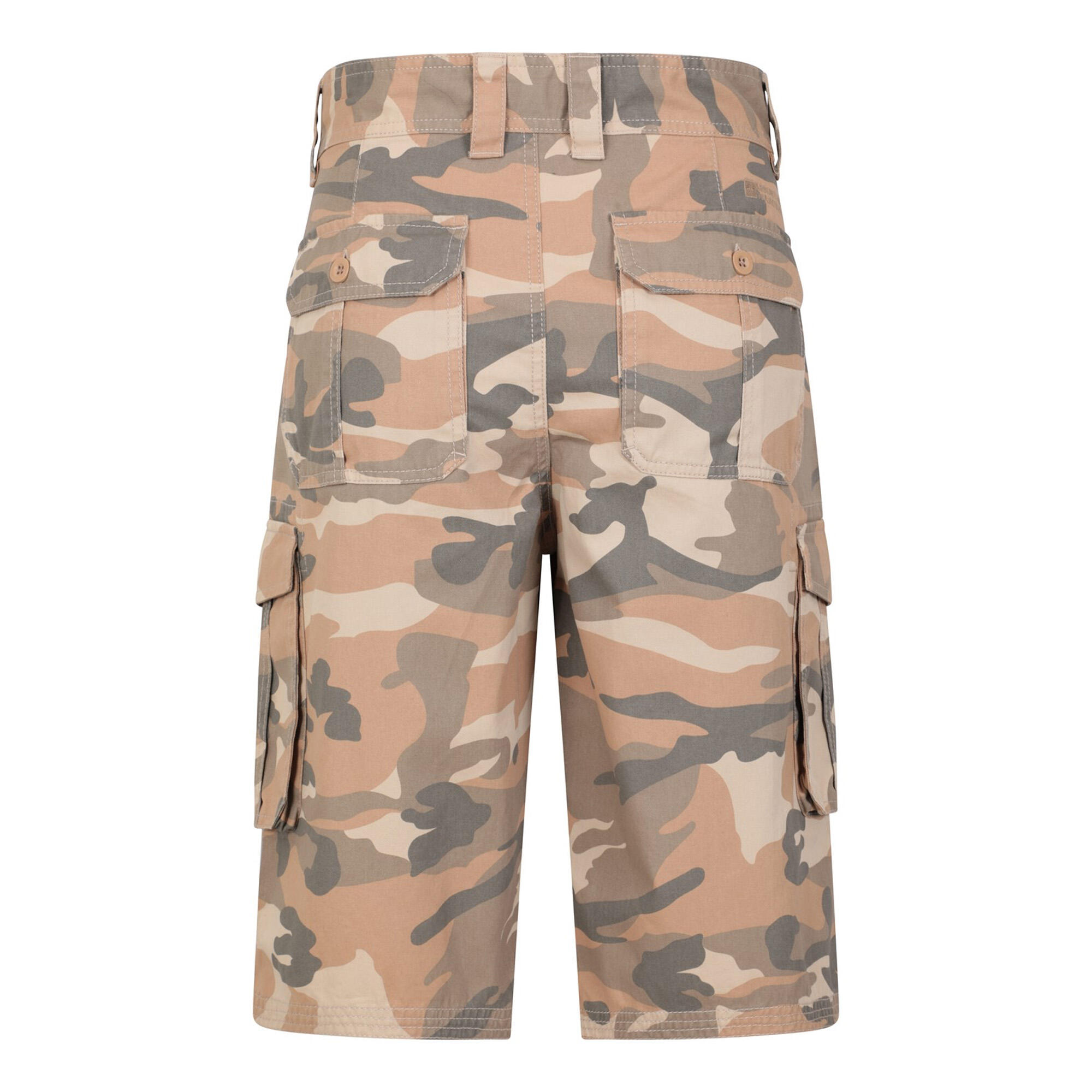 Mens Camo Cargo Shorts (Brown) 2/4