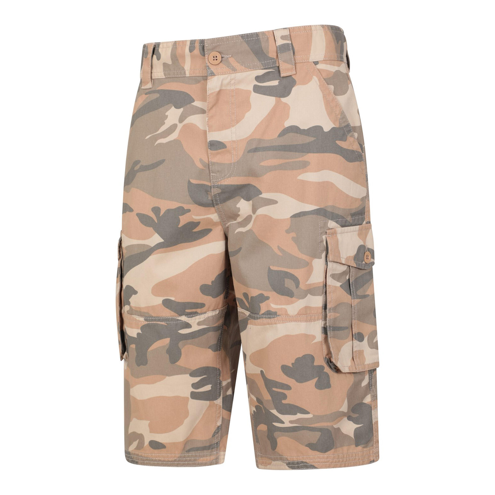 Mens Camo Cargo Shorts (Brown) 4/4