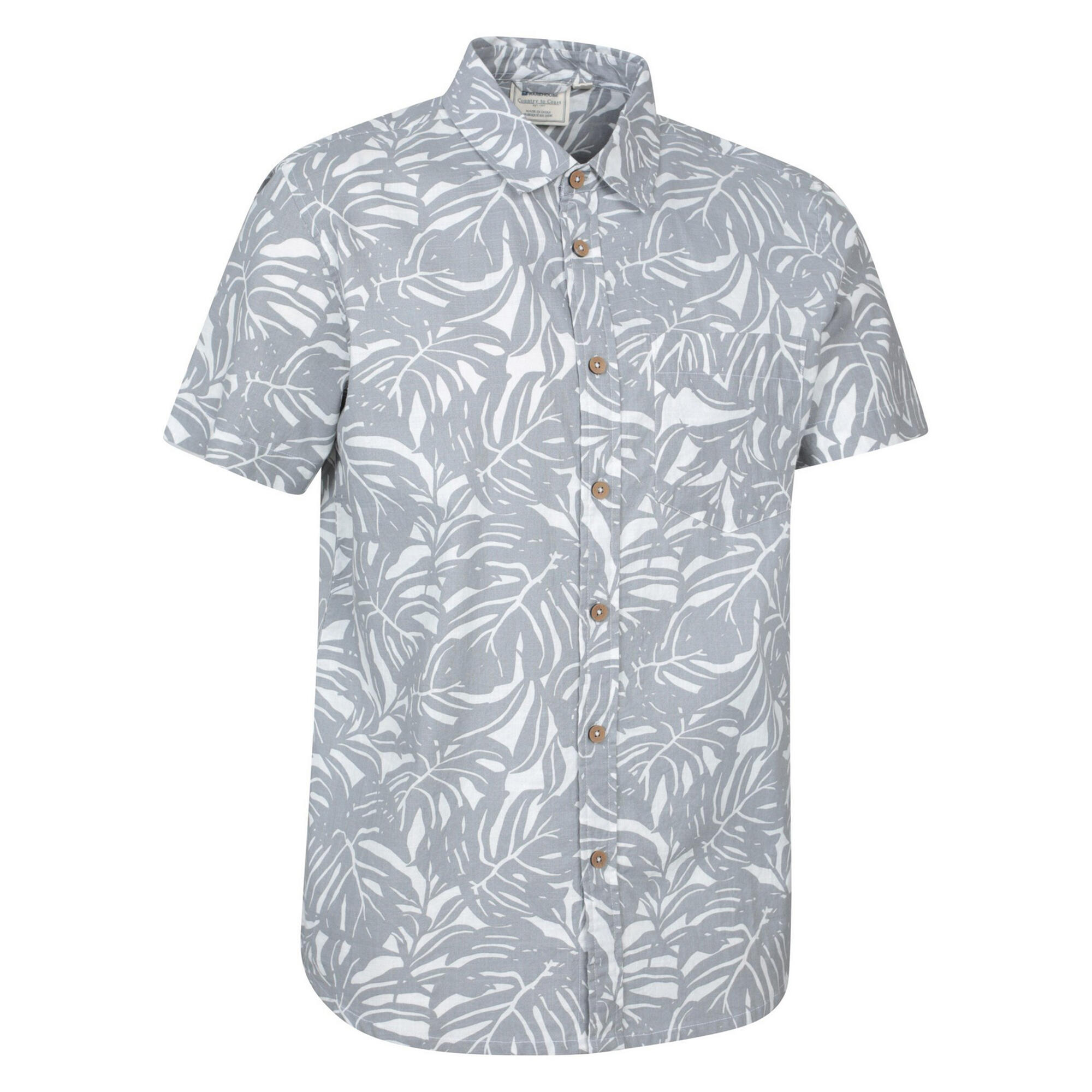 Camicia Tropicale Maniche Corte Uomo Mountain Warehouse Grigio 3/4