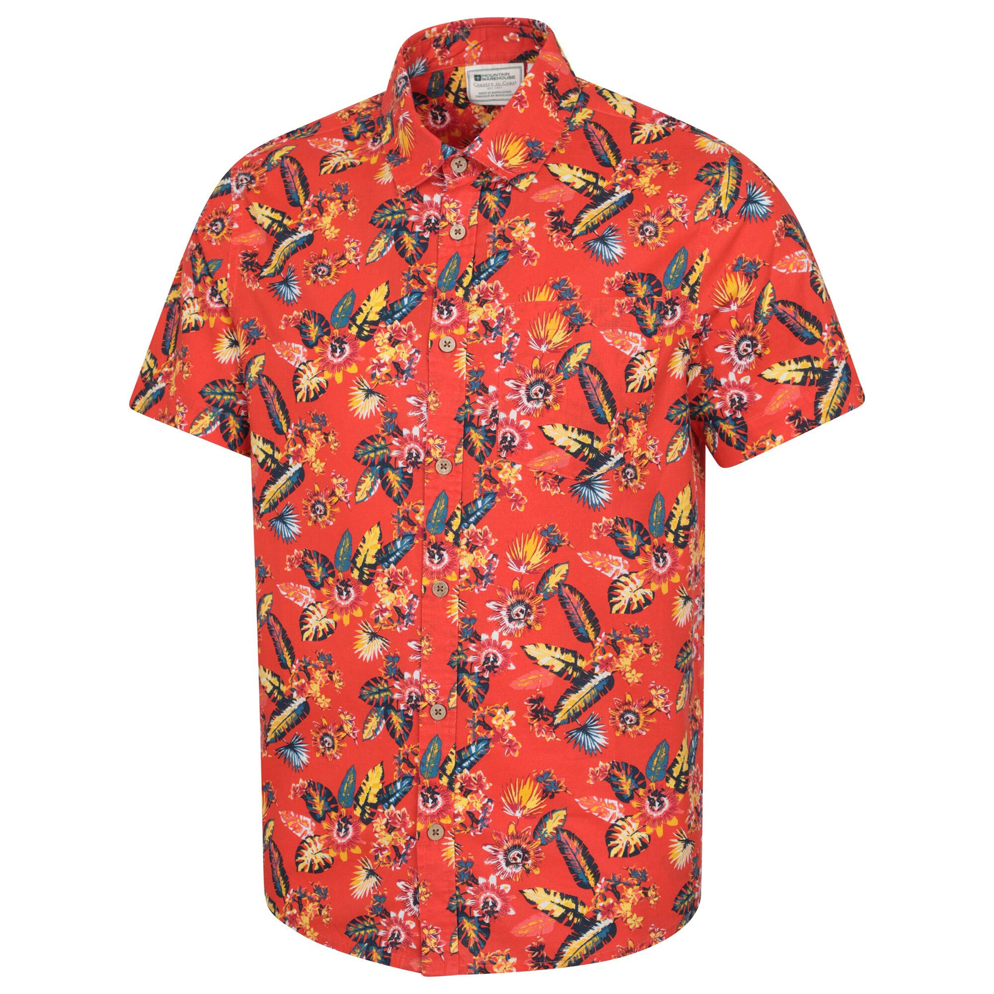 Chemise Manches Courtes TROPICAL Homme (Orange) 3/3