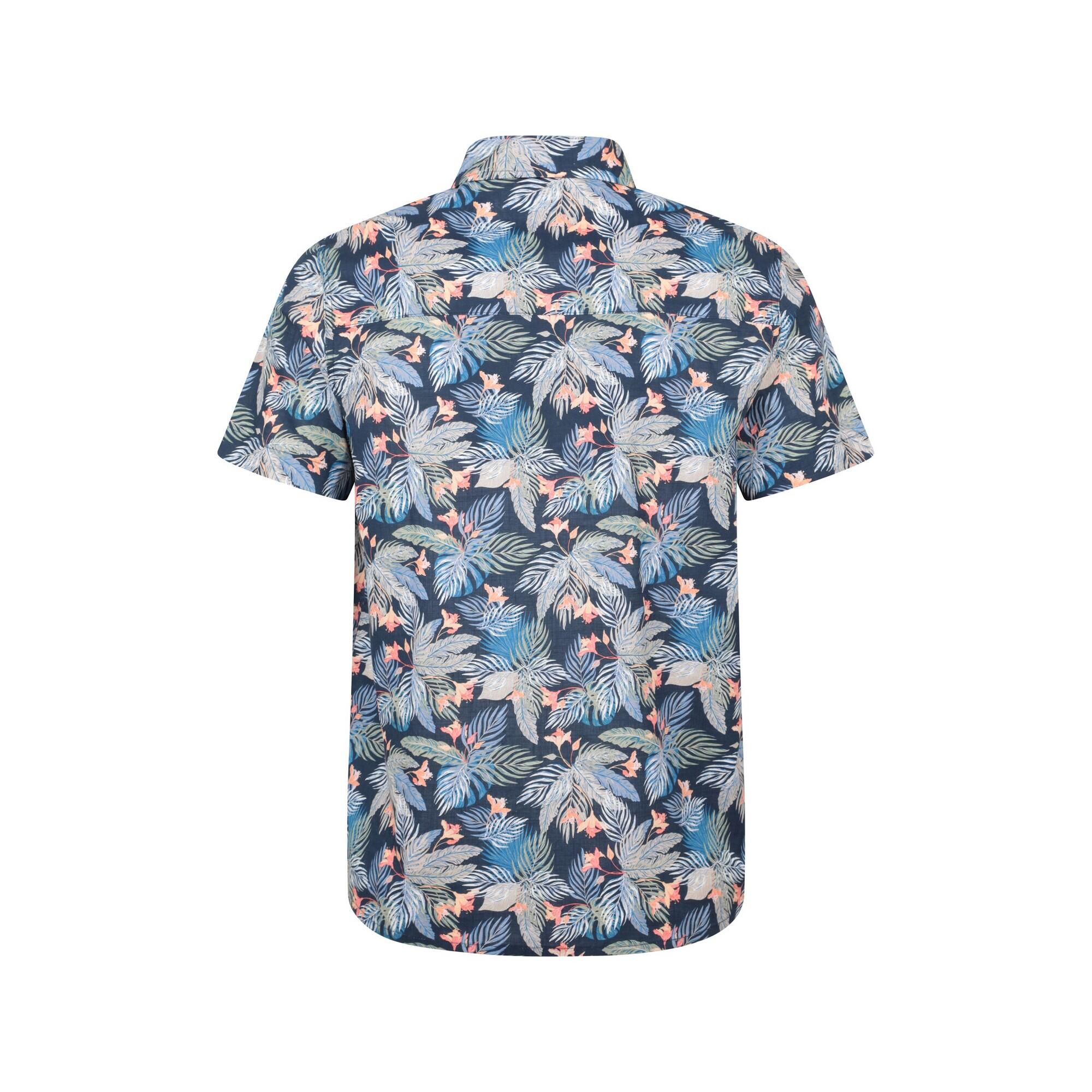 Camicia Tropicale Maniche Corte Uomo Mountain Warehouse Blu 2/4