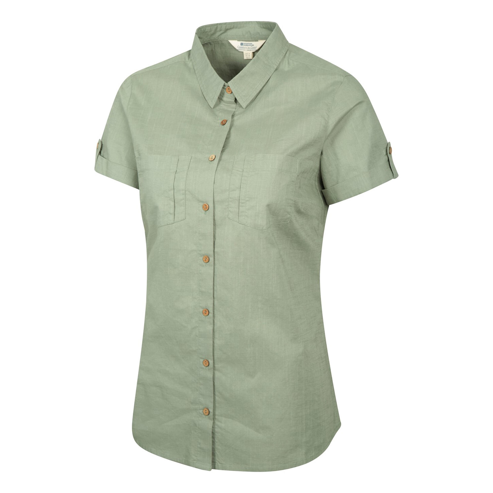 Womens/Ladies Coconut ShortSleeved Shirt (Light Khaki) 3/4