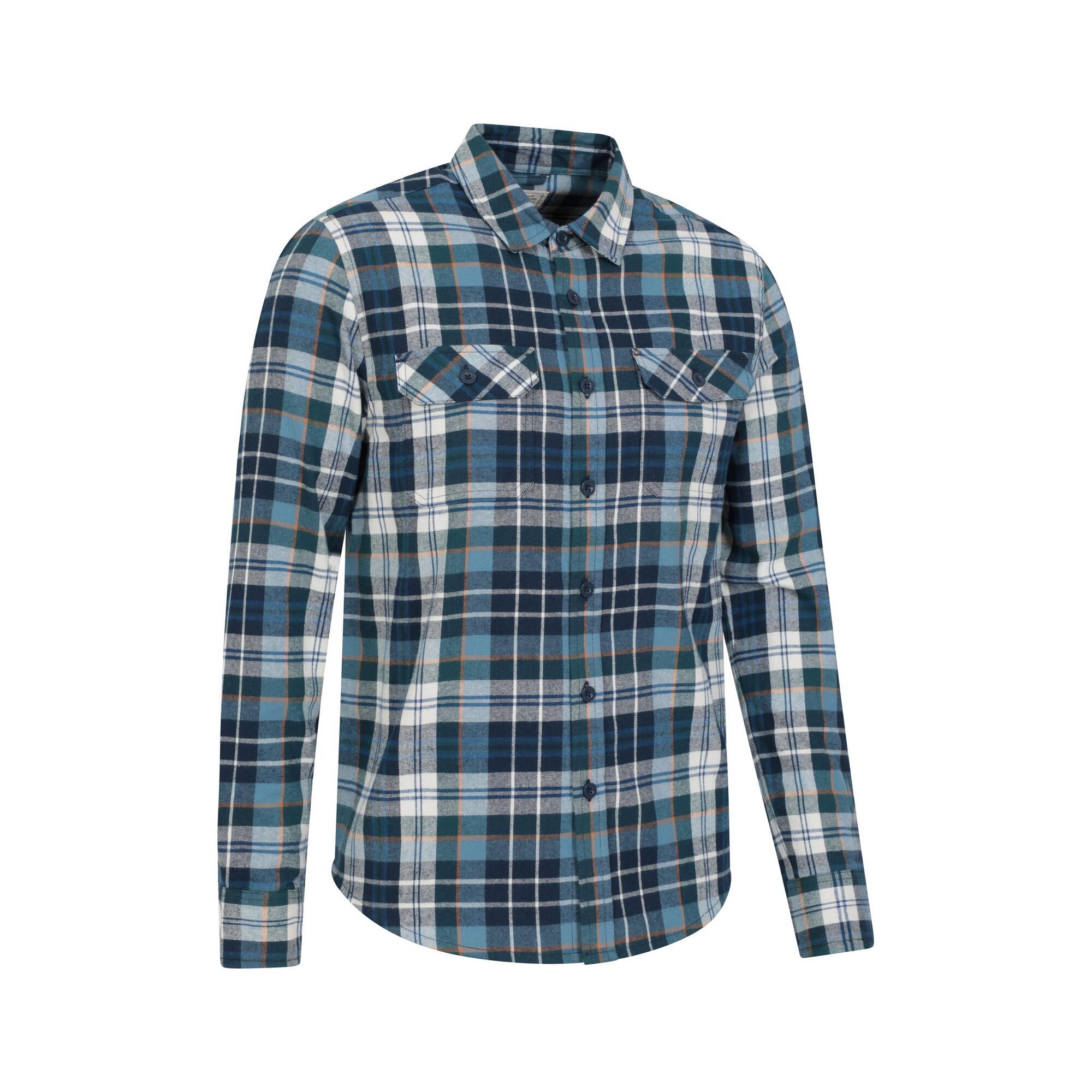 Camicia Manica Lunga Uomo Mountain Warehouse Trace Azzurro 3/4
