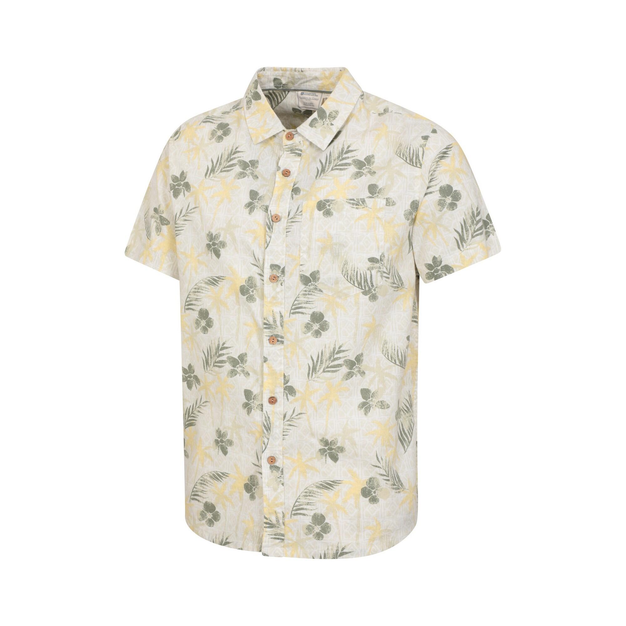 Camicia Tropicale Maniche Corte Uomo Mountain Warehouse Kaki 3/4