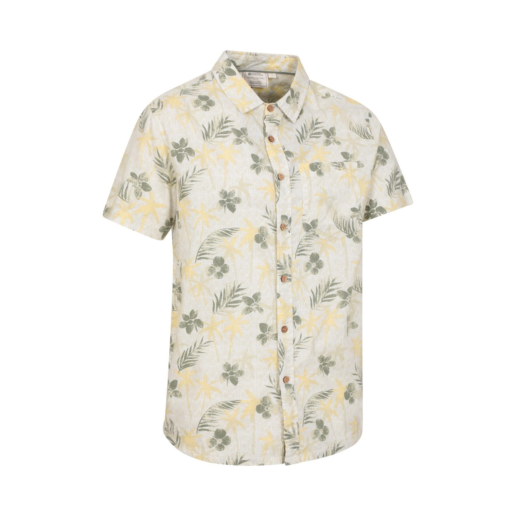 Camicia Tropicale Maniche Corte Uomo Mountain Warehouse Kaki 4/4