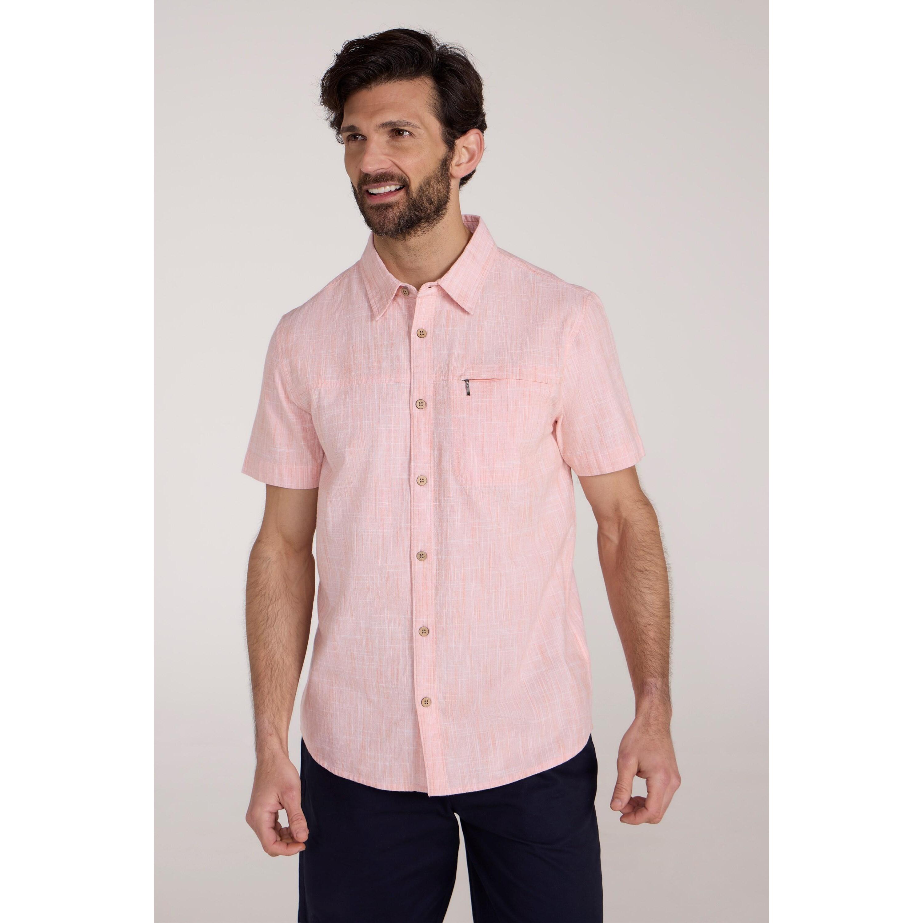MOUNTAIN WAREHOUSE Mens Coconut Slub ShortSleeved Shirt (Coral)