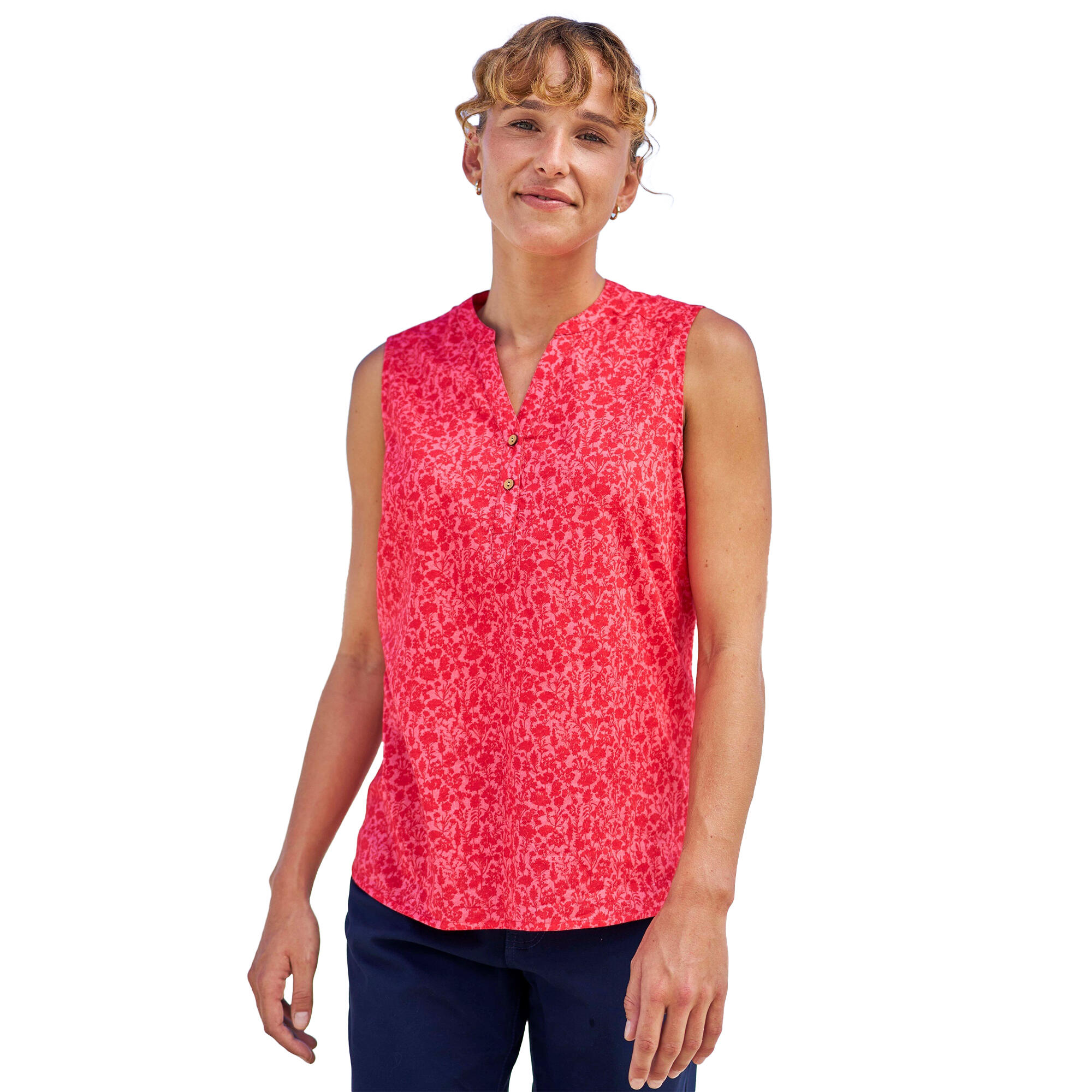 Chemisier Sans Manches PETRA Femme (Rouge) 4/4
