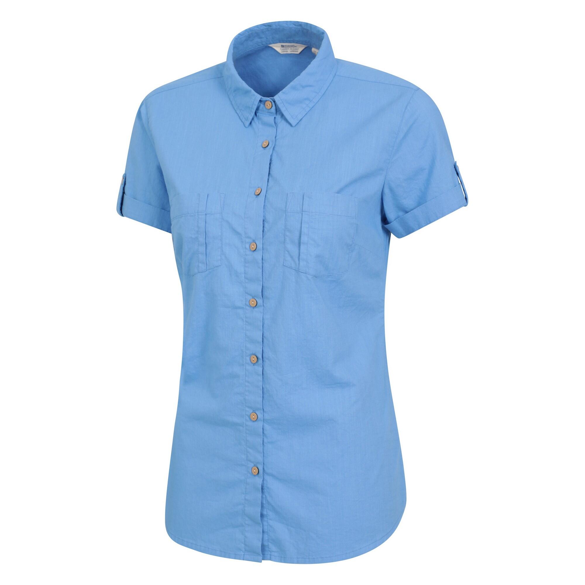 "Coconut" Hemd für kurzärmlig Damen Leuchtend Blau 3/4