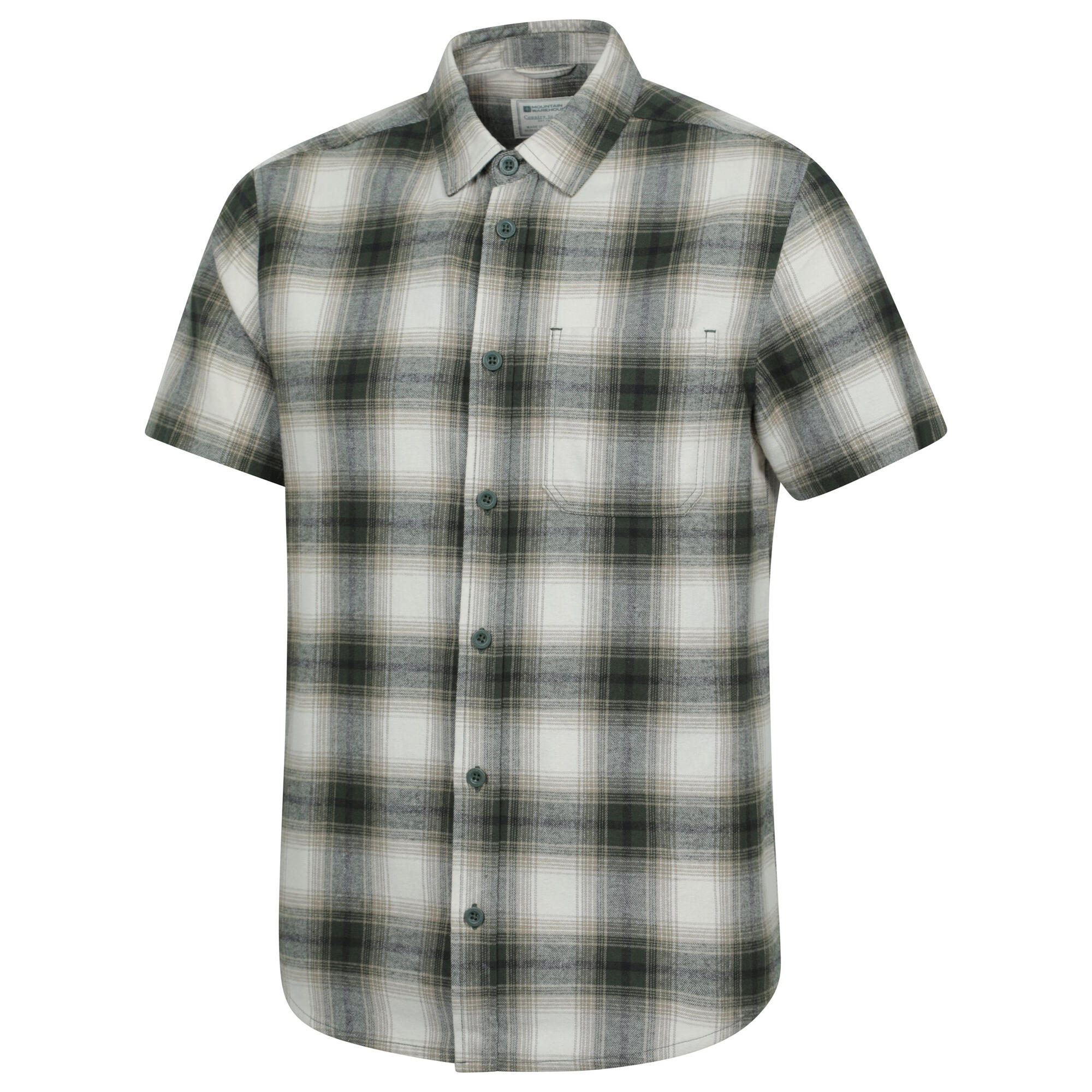 Mens Trace Flannel ShortSleeved Shirt (Green) 3/3