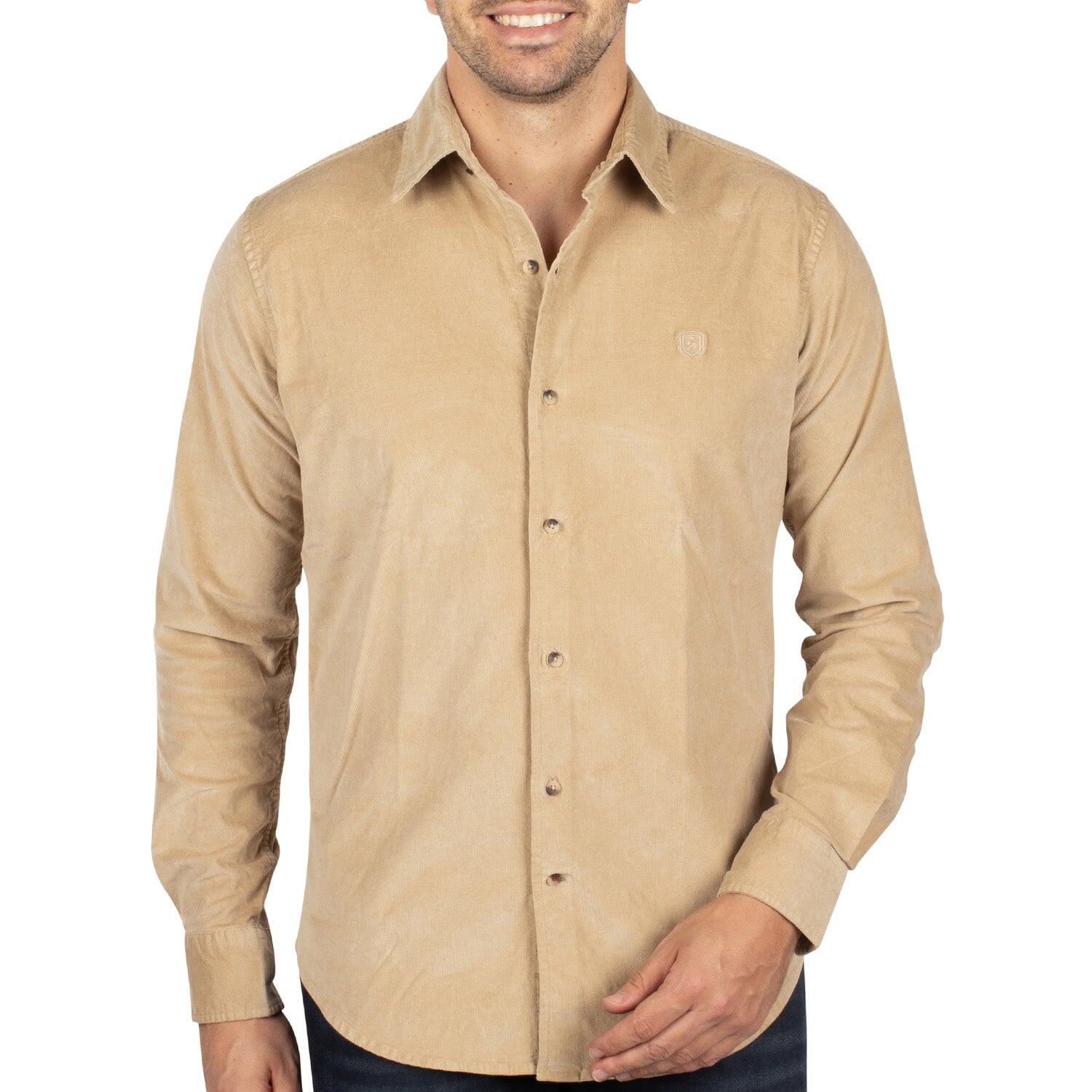 Shilton - Chemise Smooth Velours Homme - Chemise Manches Longues - Beige - Decathlon