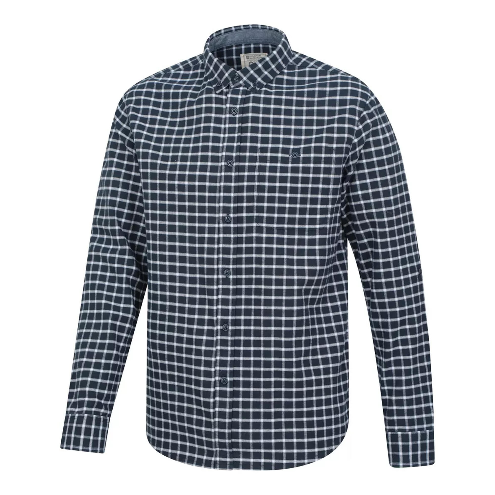 Camicia A Quadri Uomo Mountain Warehouse Driftwood Blu Scuro 3/4