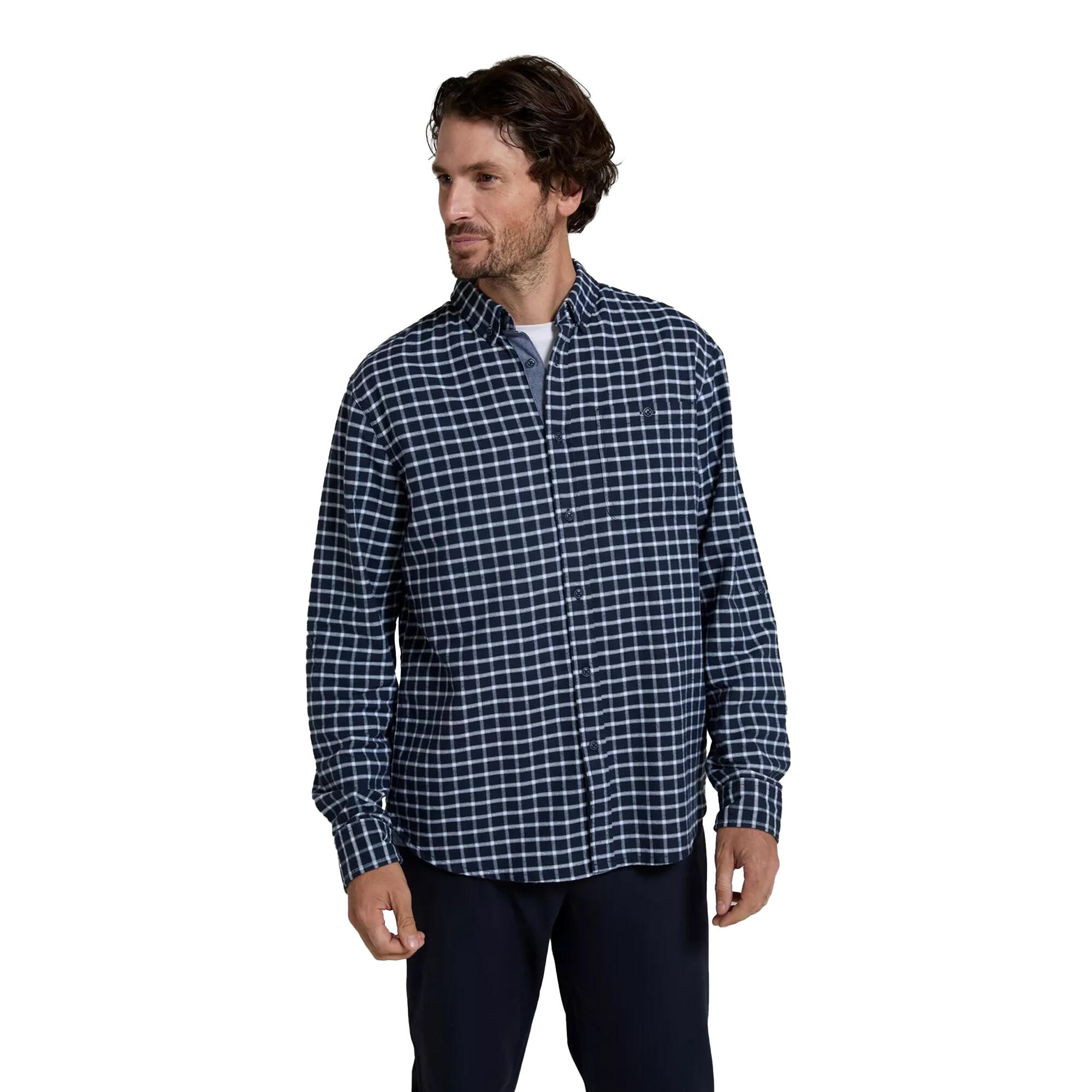 Camicia A Quadri Uomo Mountain Warehouse Driftwood Blu Scuro 4/4