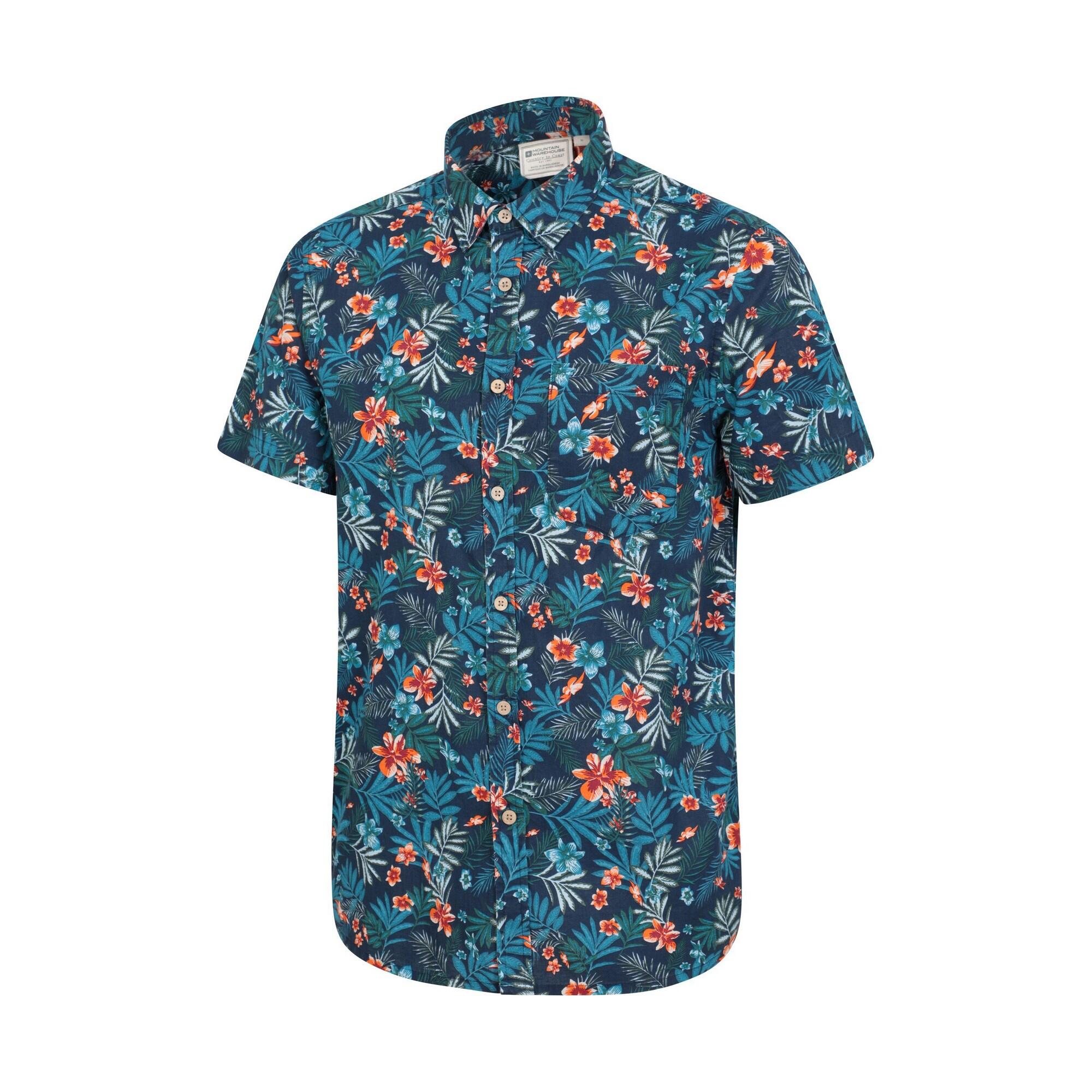 Camicia Tropicale Maniche Corte Uomo Mountain Warehouse Blu Navy 4/4