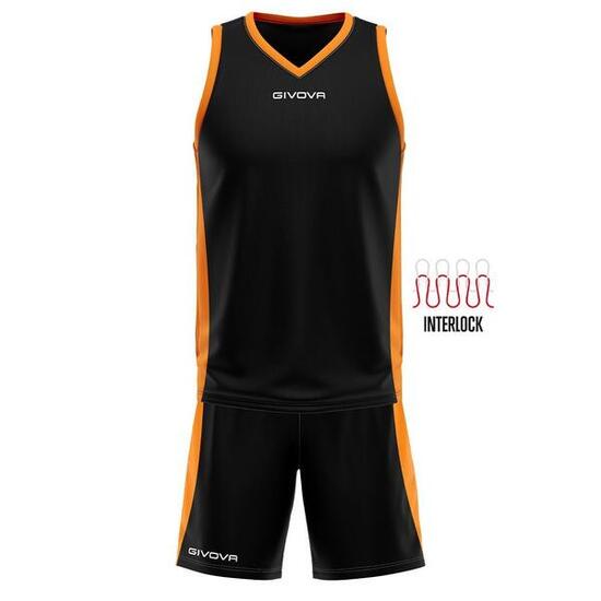 COMPLETO da basket givova nero/arancio