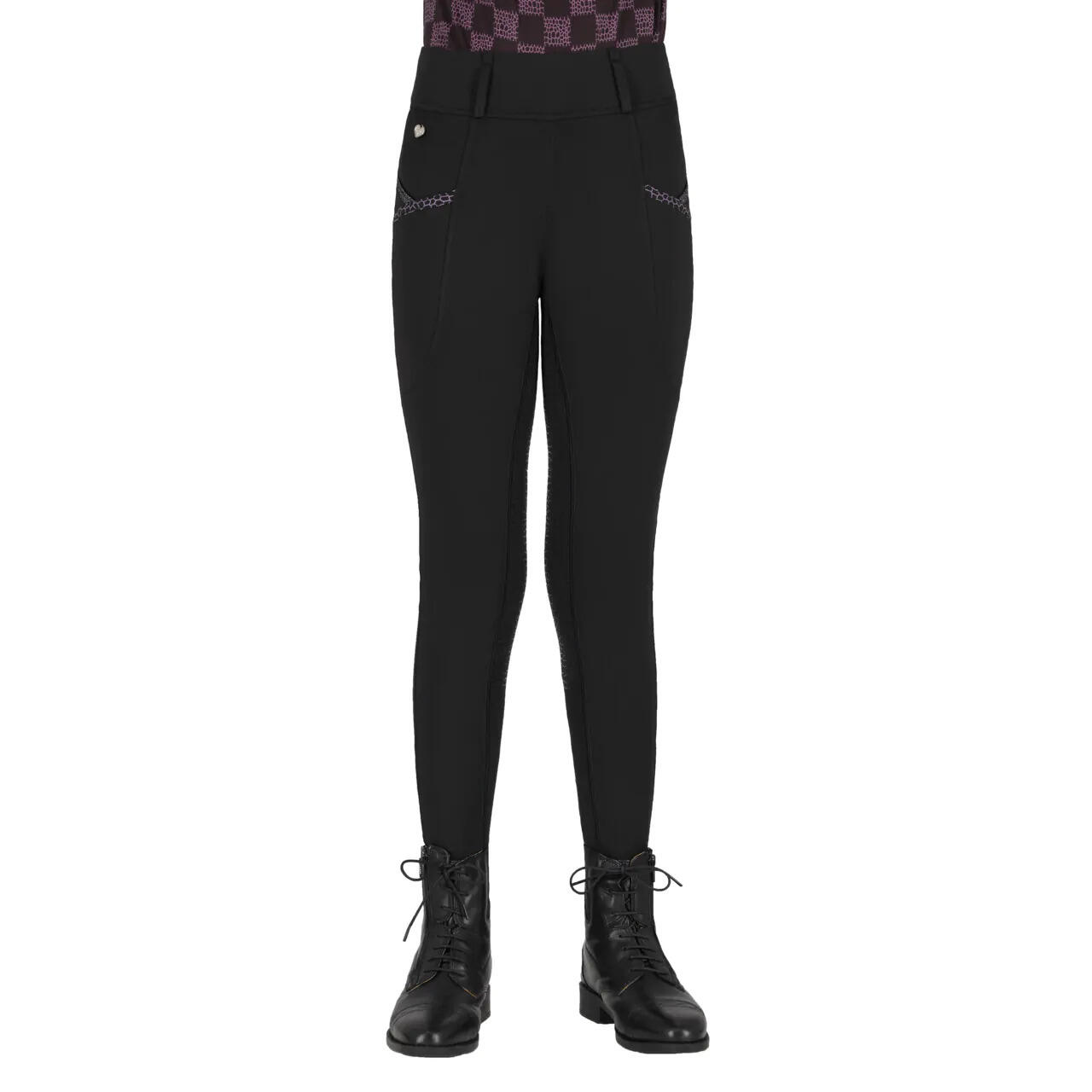 QHP Girls' full grip riding leggings QHP Lize