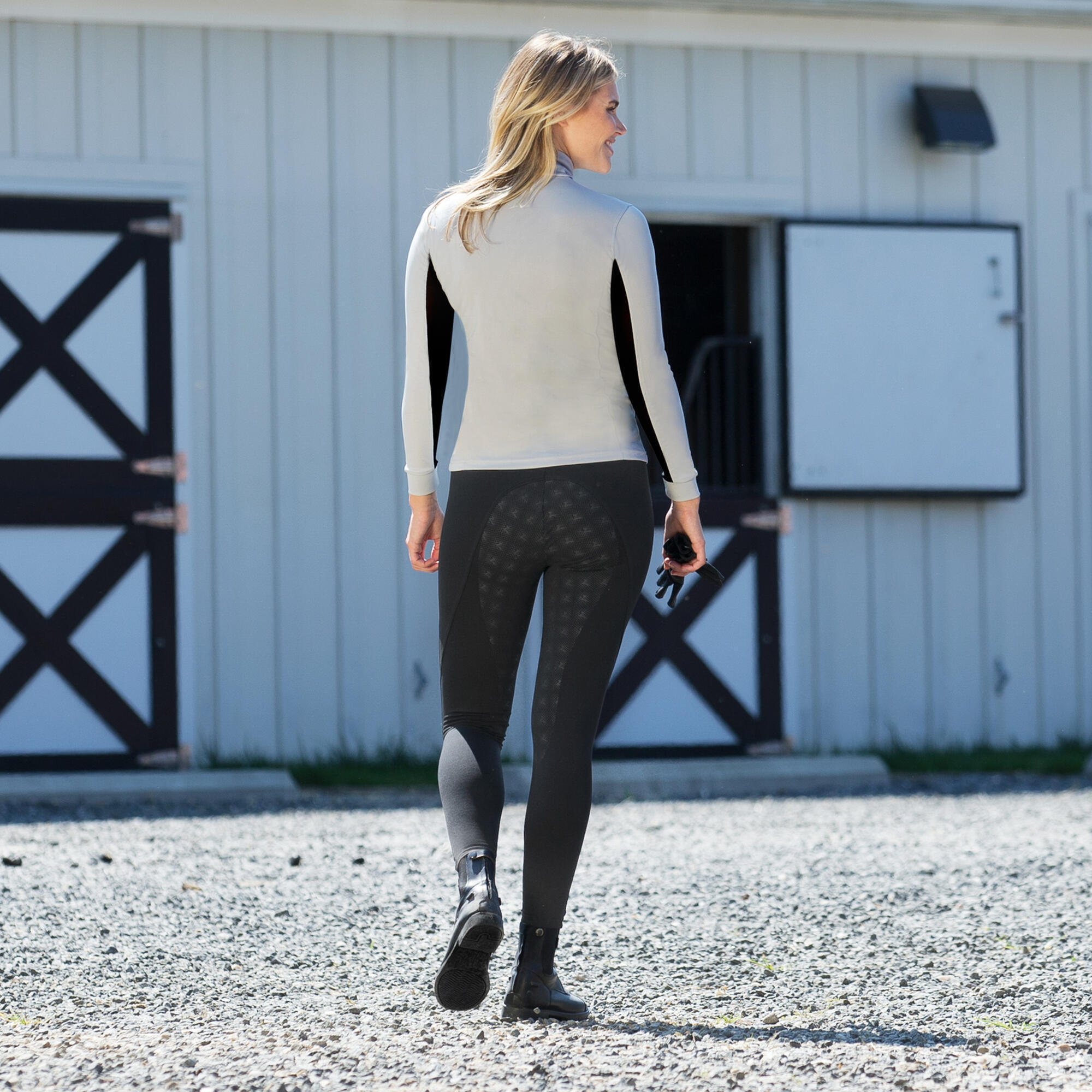 Legging d'équitation super souple à fond intégral femme Horze Juliet 3/5
